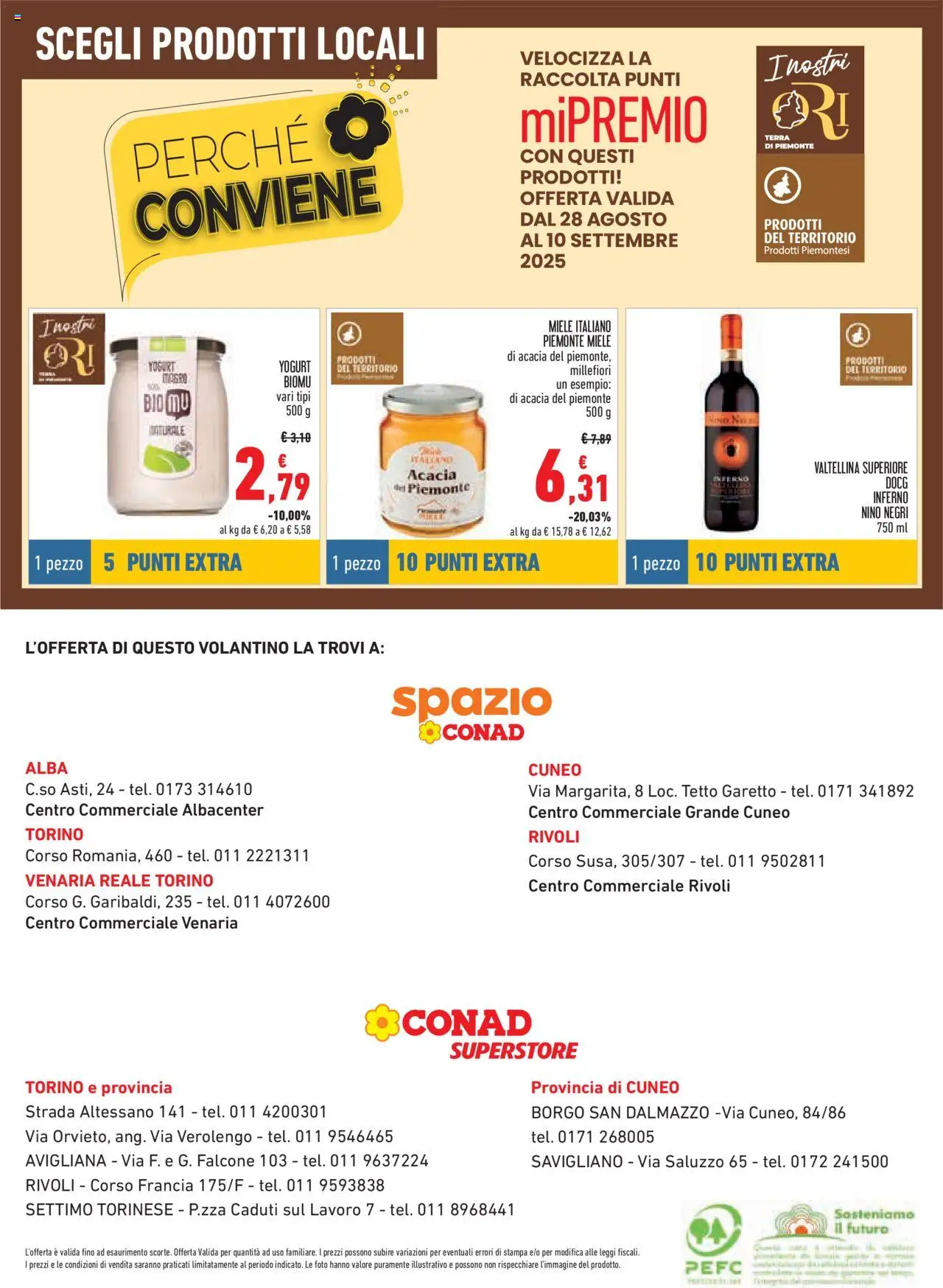 Volantino Conad del 14.08.2025 | Pagina: 16 | Prodotti: Yogurt, Miele, Stampa, Terra