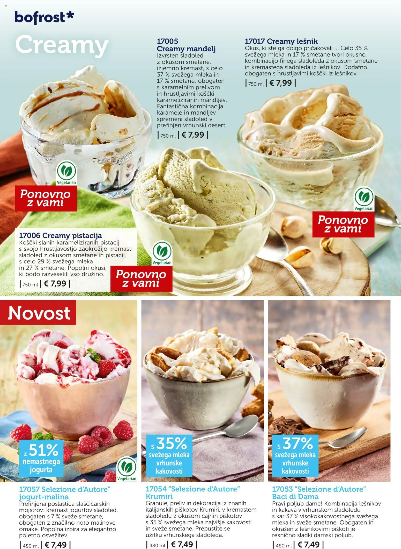 Novi Bofrost katalog ponudbe – veljaven od 04.03.2026 | Stran: 18 | Izdelki: Karamele, Piskoti, Sladoled