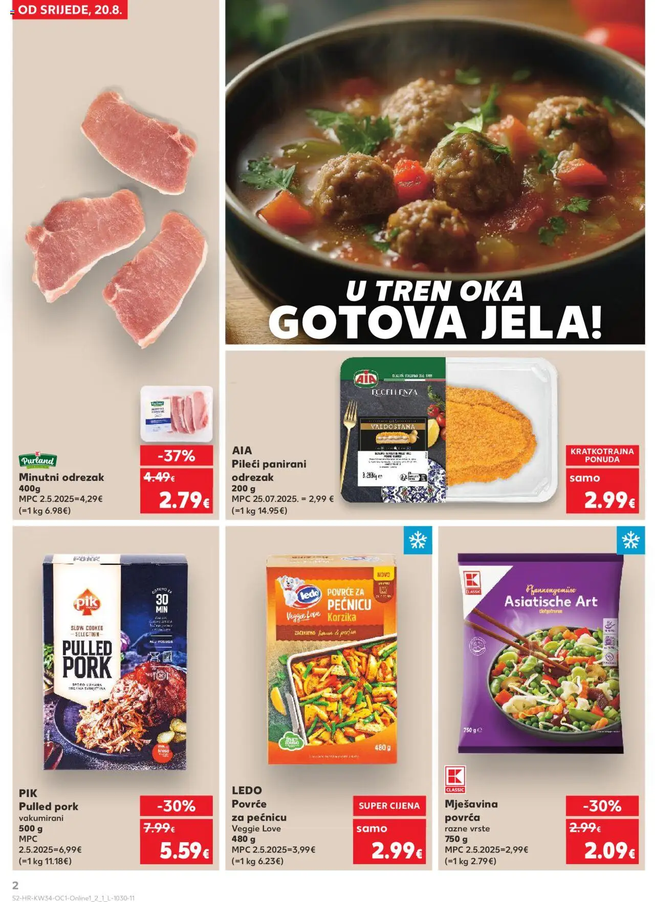Kaufland katalog | vrijedi od 20.08.2025 | Stranica: 2 | Proizvodi: Ledo, Povrće