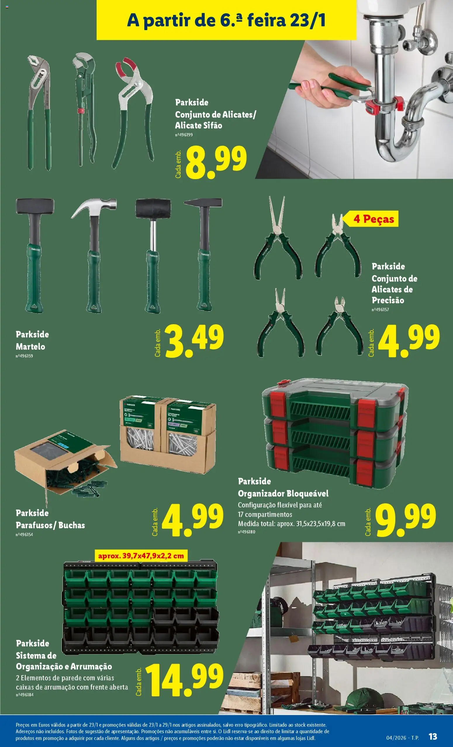 Lidl Novidades │ válido de 19.01.2026 | Página: 13 | Produtos: Alicate, Martelo, Organizador