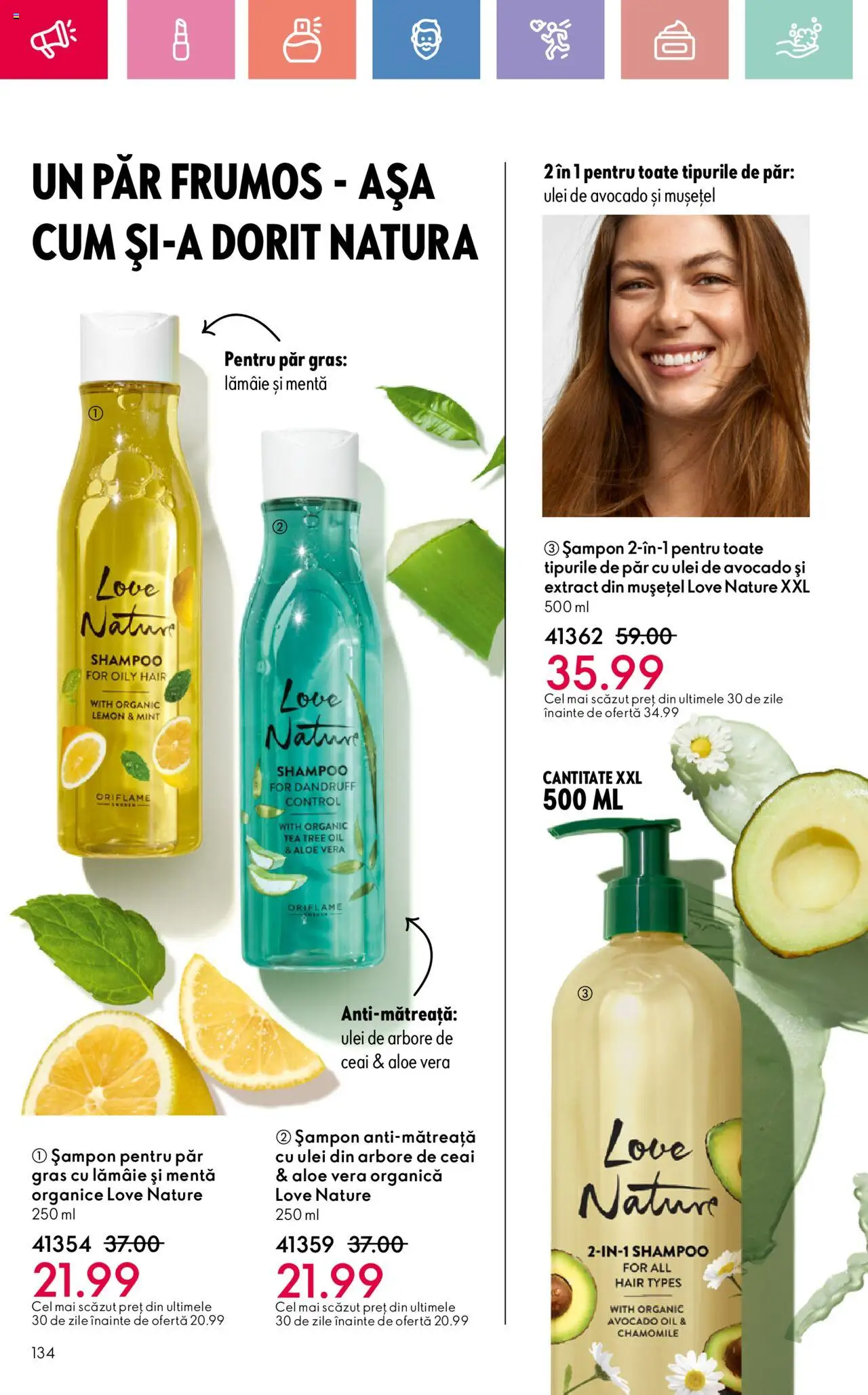 Oriflame catalog 10 2025 – valabil de la 06.07.2025 | Pagină: 134 | Produse: Aloe vera, Ulei, Avocado, Lămâie