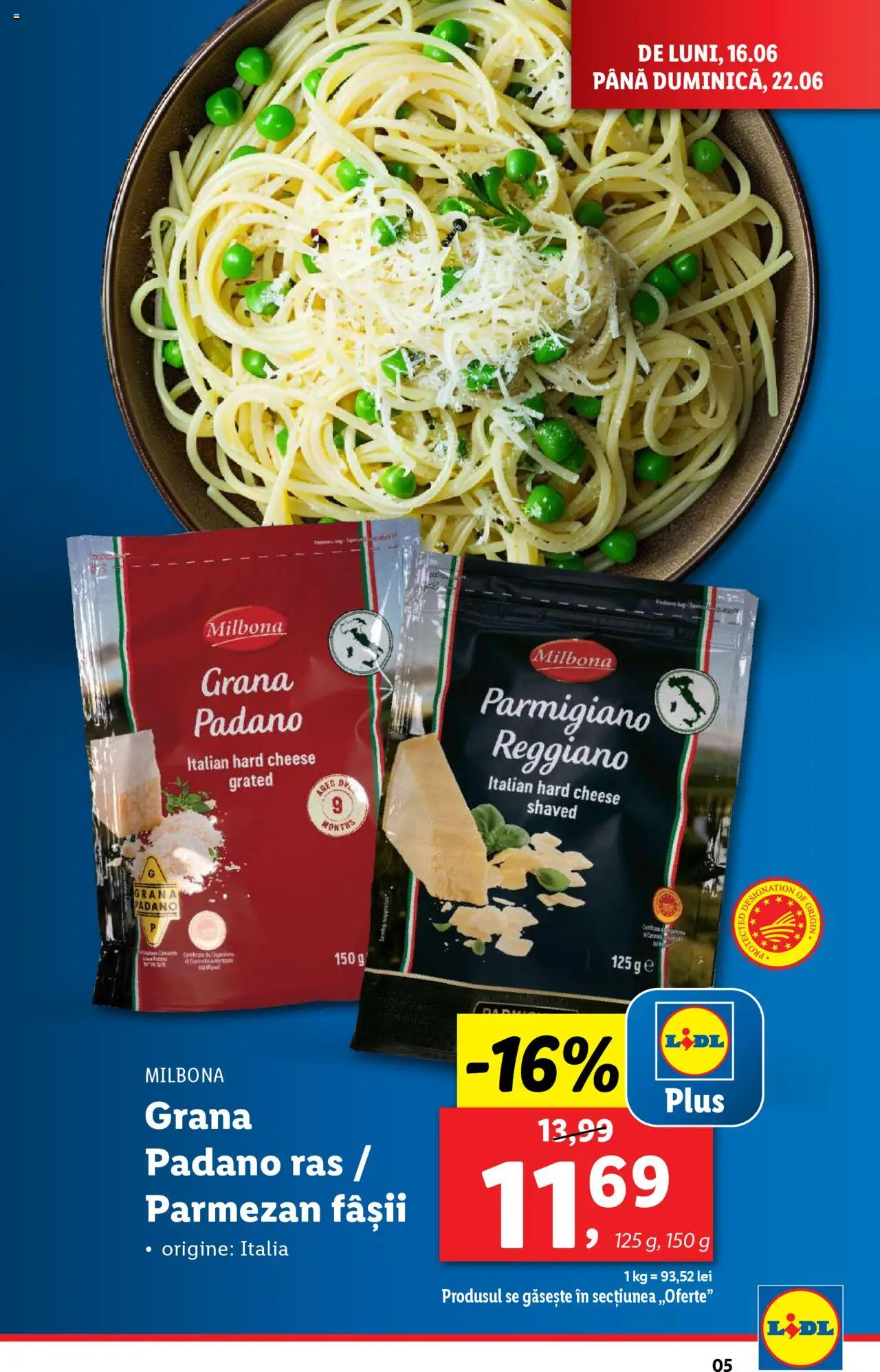 Catalog Lidl – valabil de la 16.06.2025 | Pagină: 5 | Produse: Parmezan