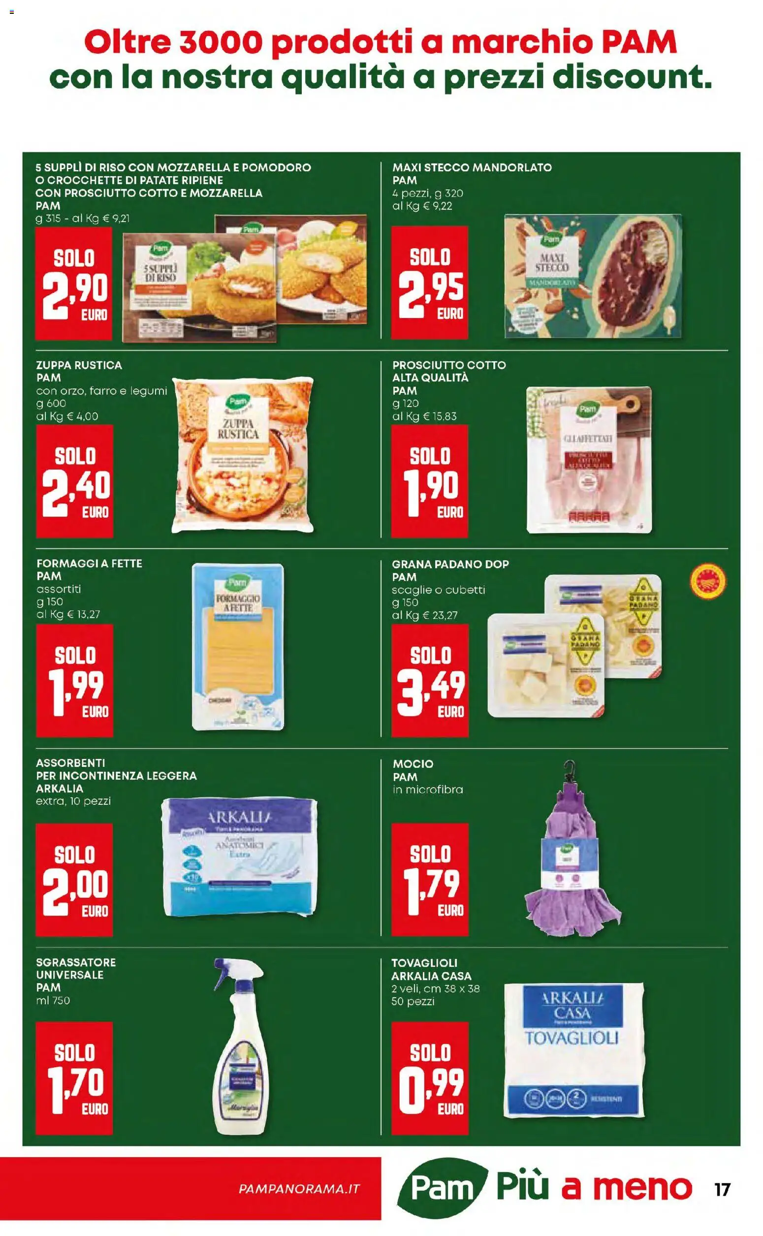 Volantino Panorama del 15.01.2026 | Pagina: 17 | Prodotti: Prosciutto, Crocchette, Grana Padano, Farro