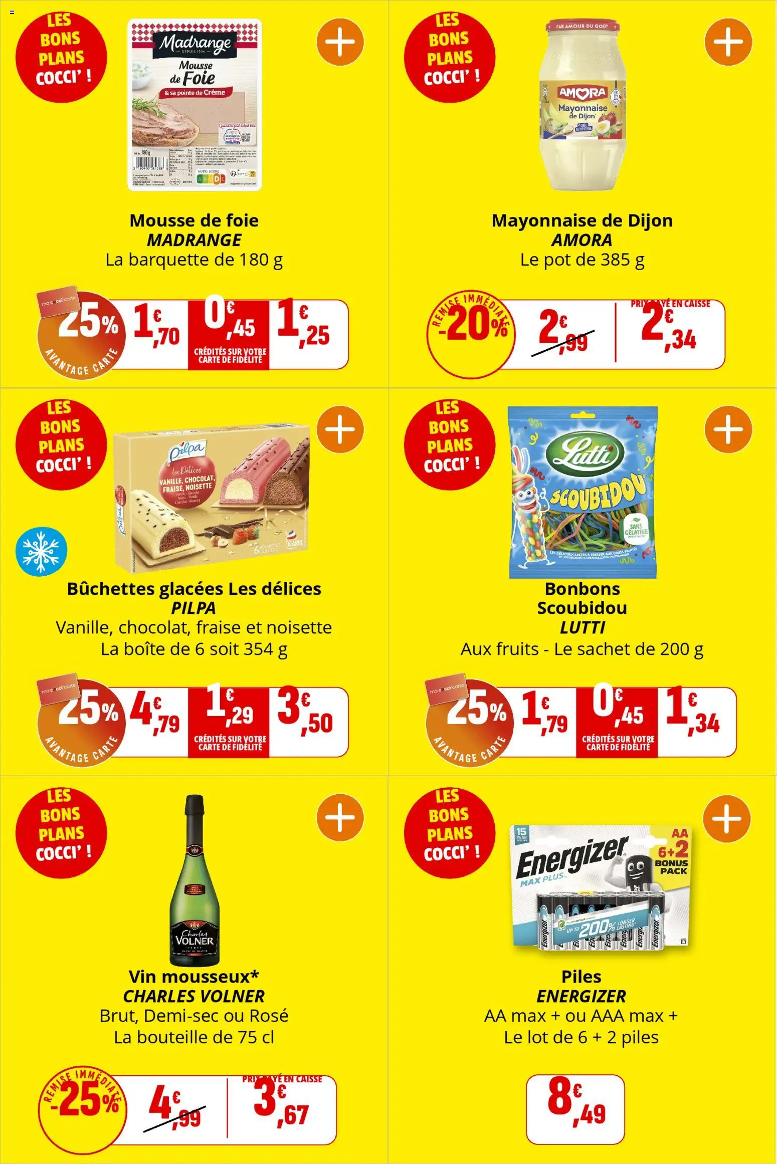 {H1} | Page: 3 | Produits: Mayonnaise, Piles, Bonbons, Gélatine