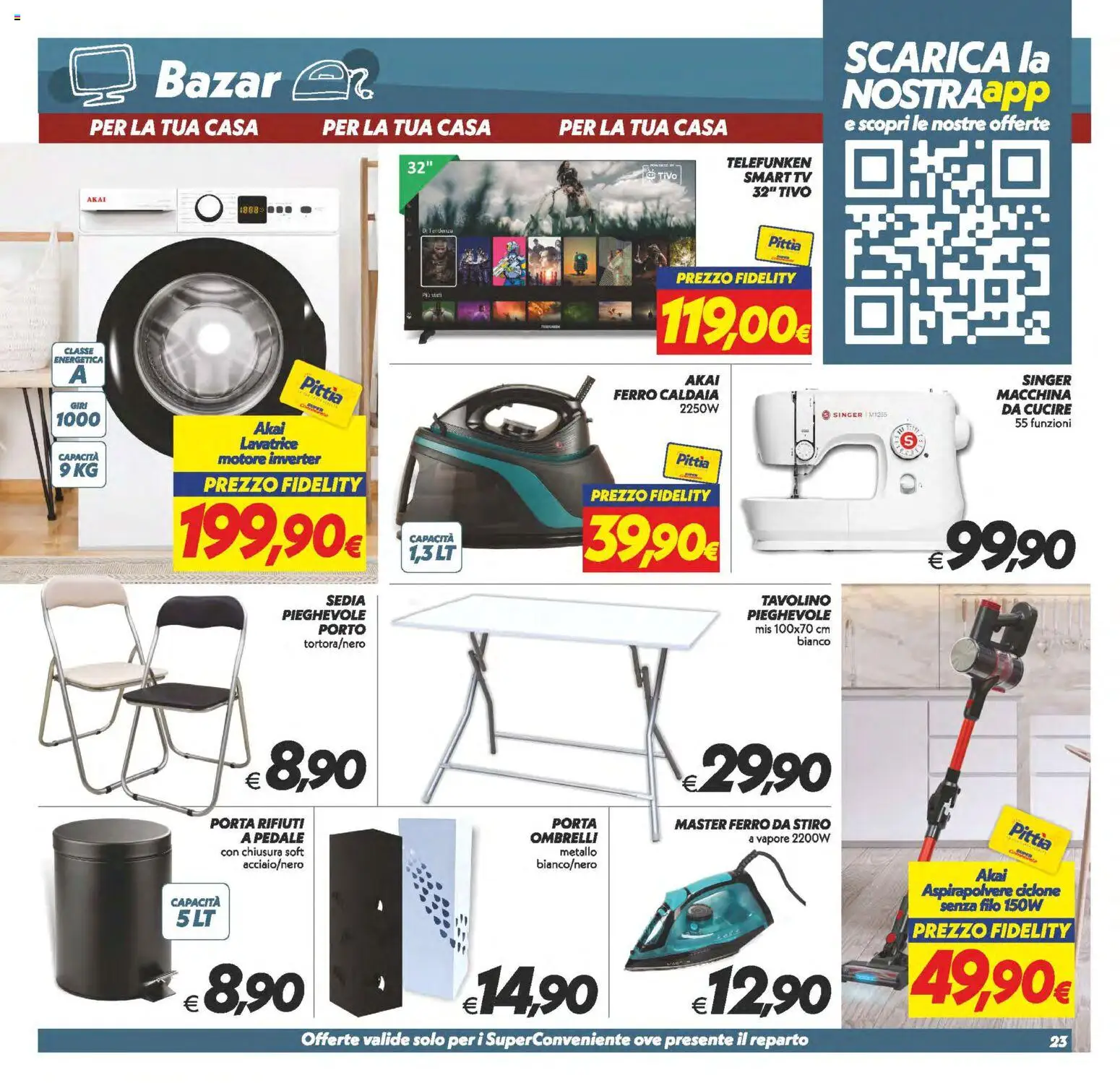 Volantino SuperConveniente del 23.01.2026 | Pagina: 23 | Prodotti: Tavolino, smart TV, TV, Aspirapolvere