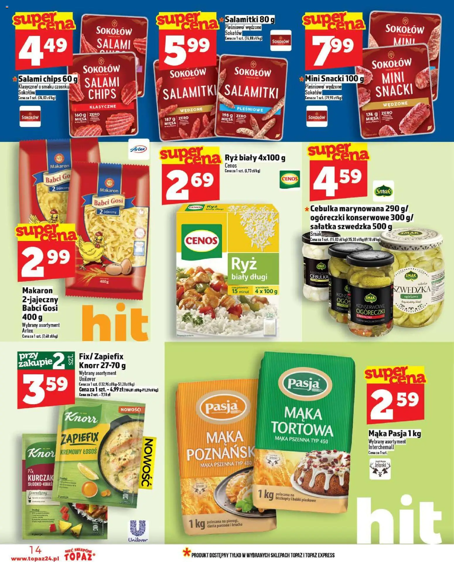 Topaz Gazetka - Ceny małe na stałe od 13.11.2025 | Strona: 14 | Produkty: Sałatka szwedzka, Łosoś, Ryż, Sałatka