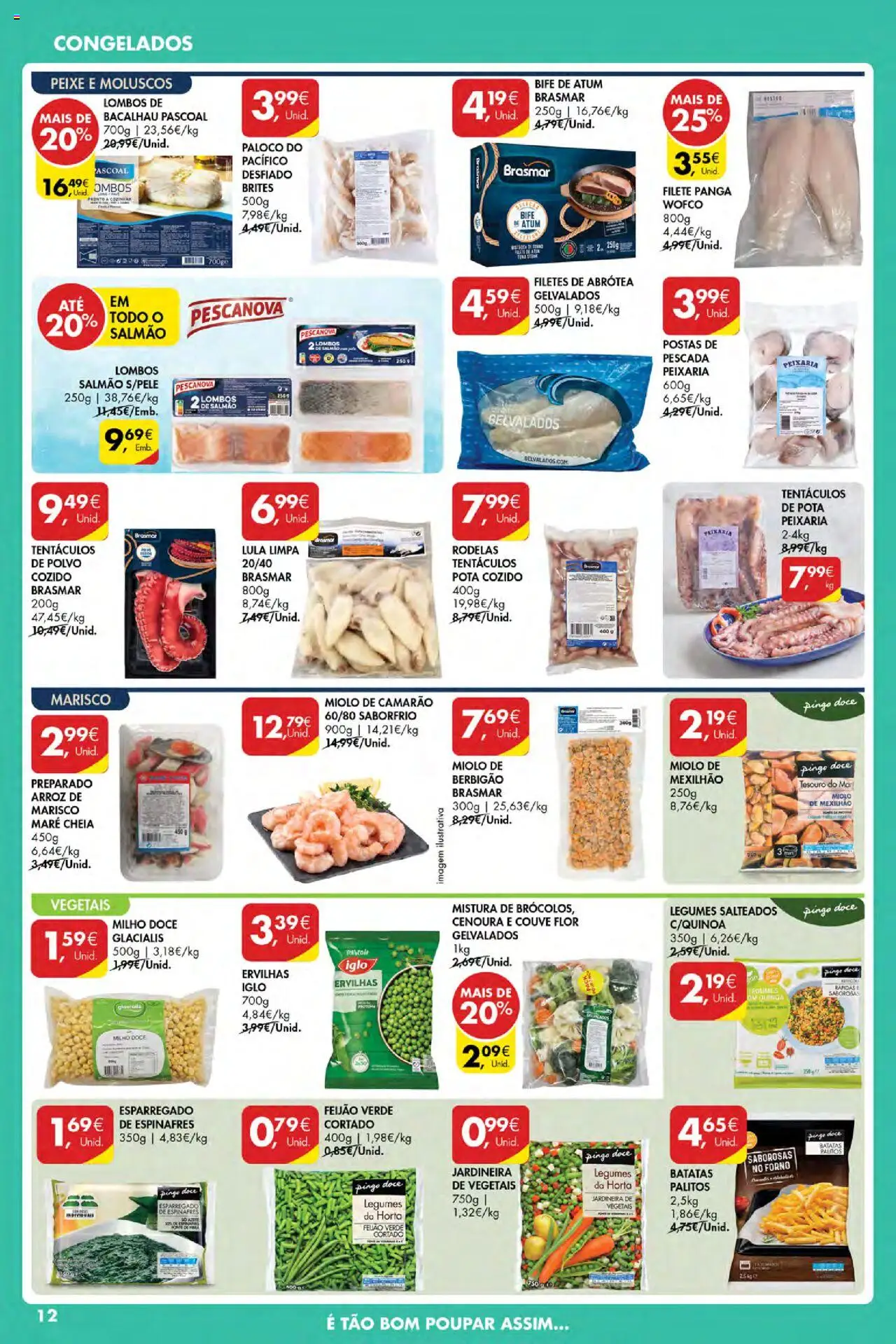 Pingo Doce Poupe Esta Semana Açores │ válido de 16.10.2025 | Página: 12 | Produtos: Brócolos, Espinafres, Pescada, Couve