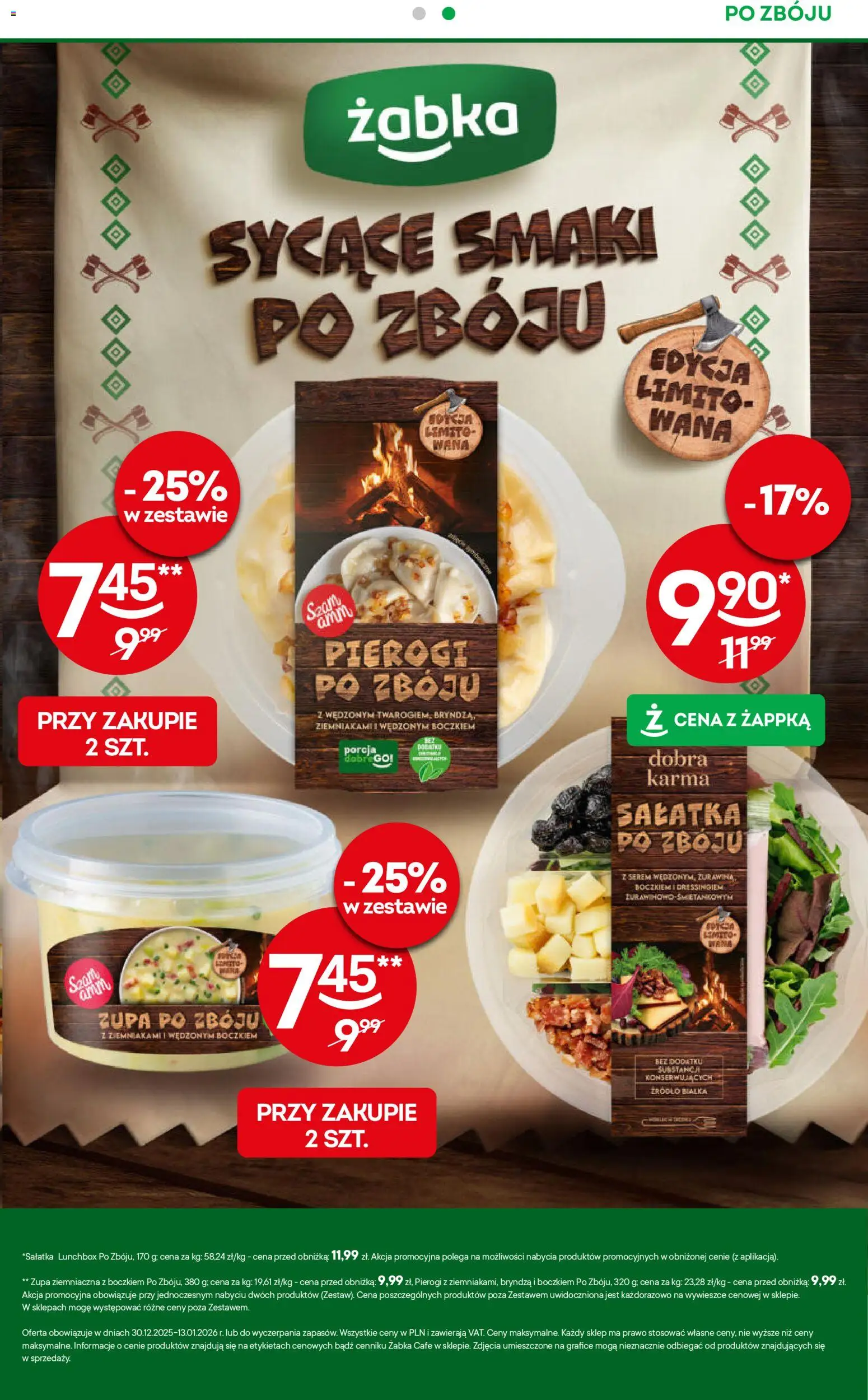 Żabka Gazetka od 30.12.2025 | Strona: 33 | Produkty: Pierogi, Bryndza, Zupa, Sałatka