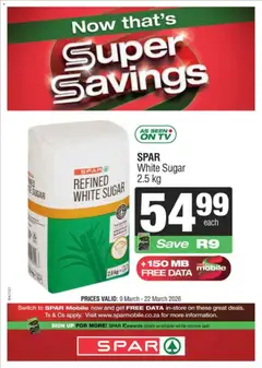 KWIKSPAR specials catalogue – valid from 09.03.2026 | Page: 6 | Products: Data, TV, Switch, Sugar