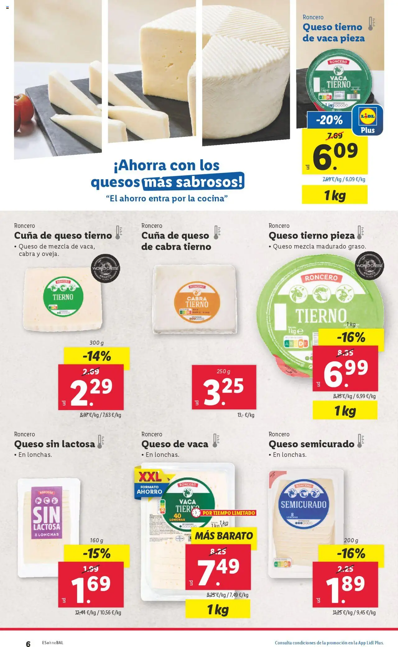 Lidl catálogo MAD │ válido desde el 09.06.2025 | Página: 6 | Productos: Queso de vaca, Queso, Queso sin lactosa, Cuna