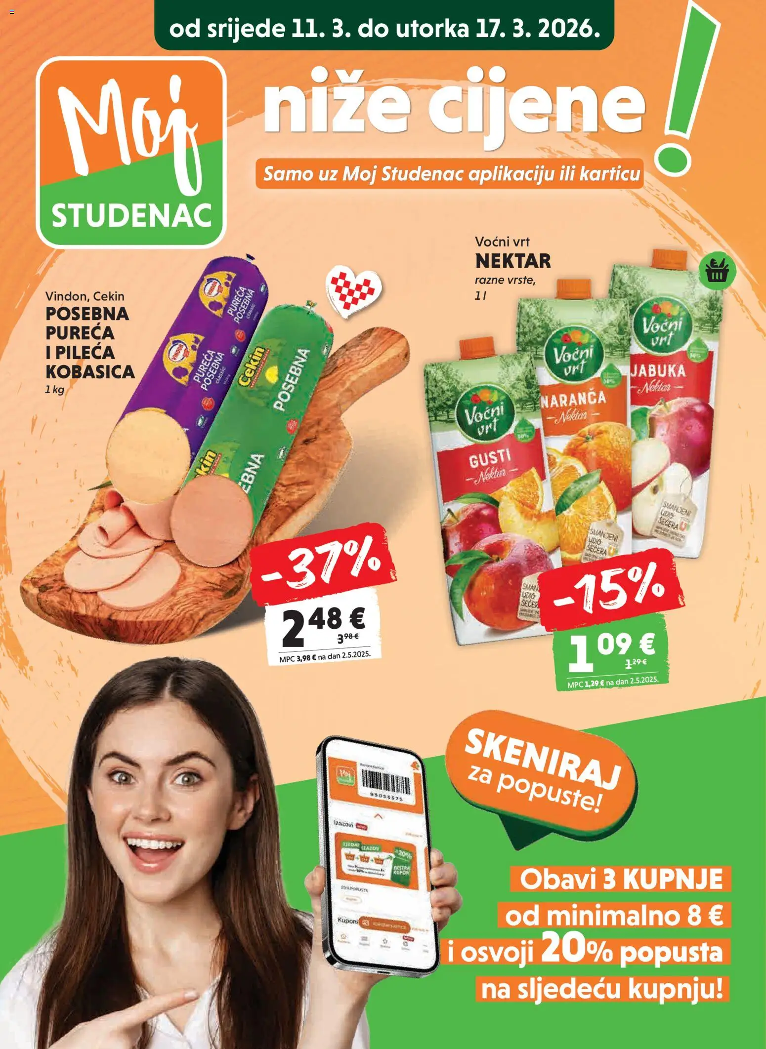 Studenac katalog | vrijedi od 11.03.2026 | Stranica: 1 | Proizvodi: Kobasica, Jabuka