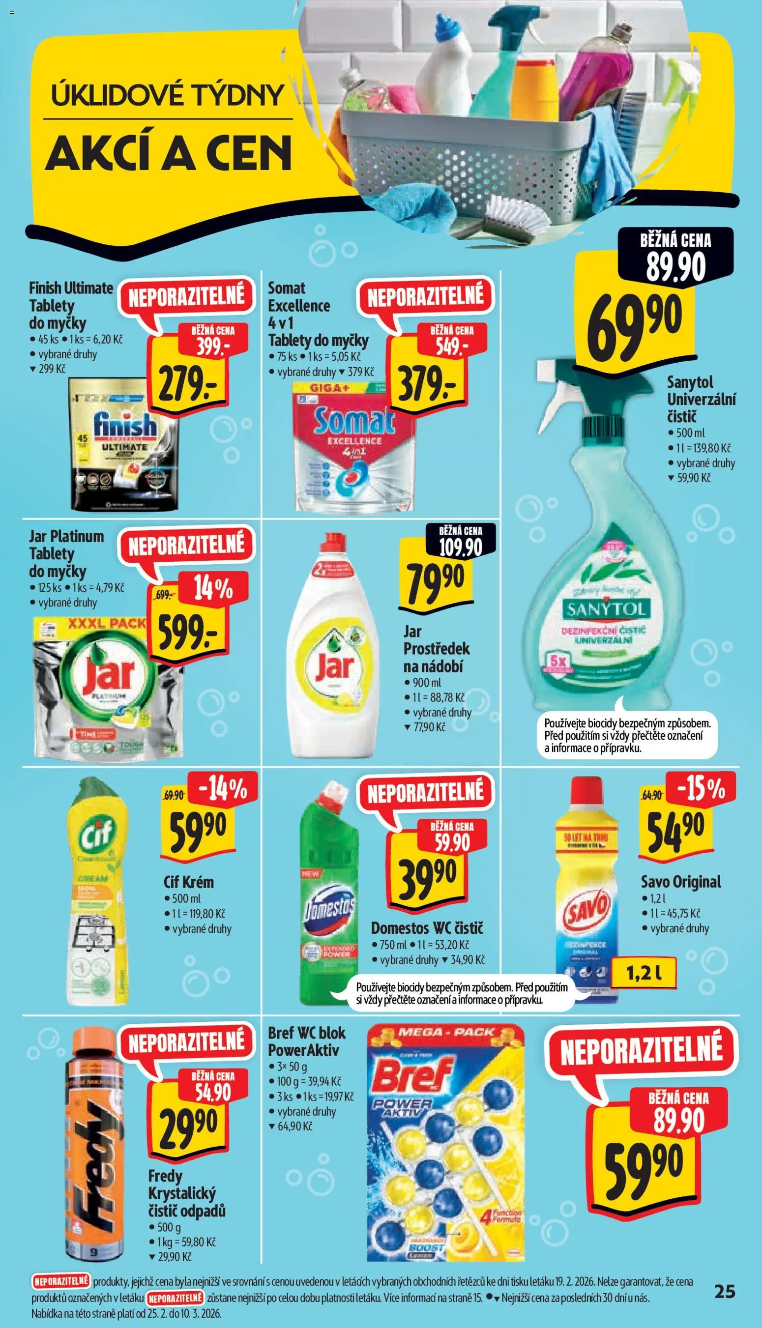 Albert leták - Supermarket od 25.02.2026 | Strana: 33 | Produkty: Finish, Savo, Wc, Jar platinum