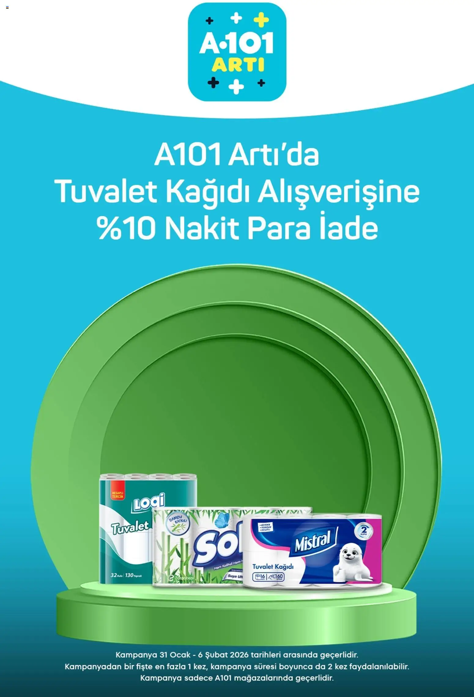 A101 Arti - 31.01.2026 tarihinden itibaren geçerlidir | Sayfa: 7 | Ürünler: Tuvalet, Tuvalet kağıdı, Ocak
