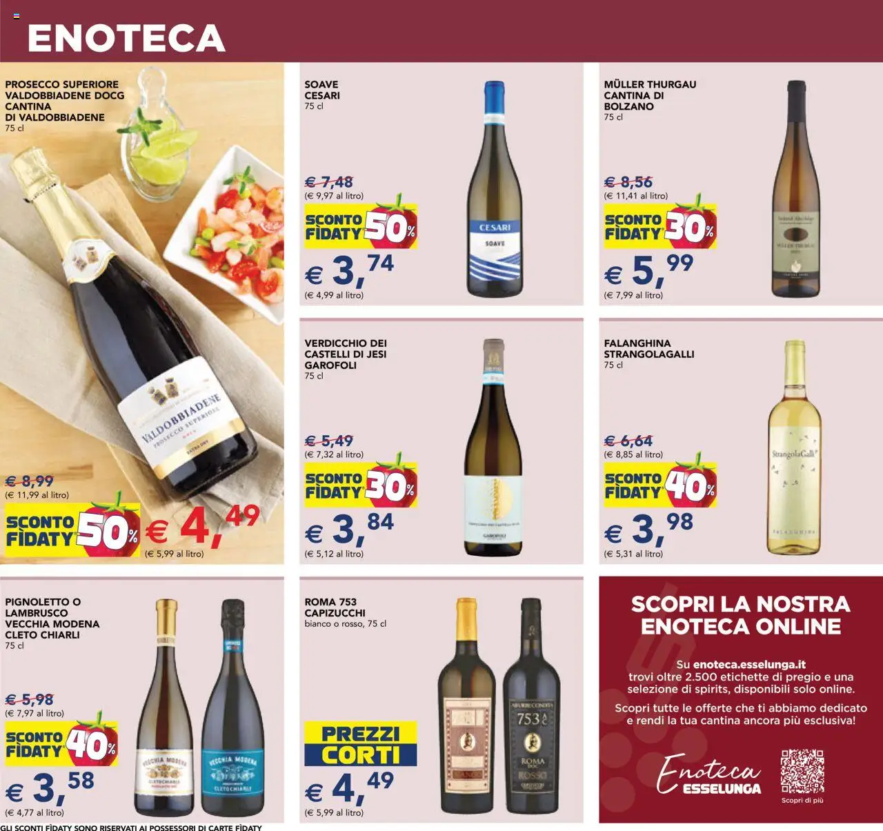 Volantino Esselunga S del 09.10.2025 | Pagina: 14 | Prodotti: Prosecco, Enoteca