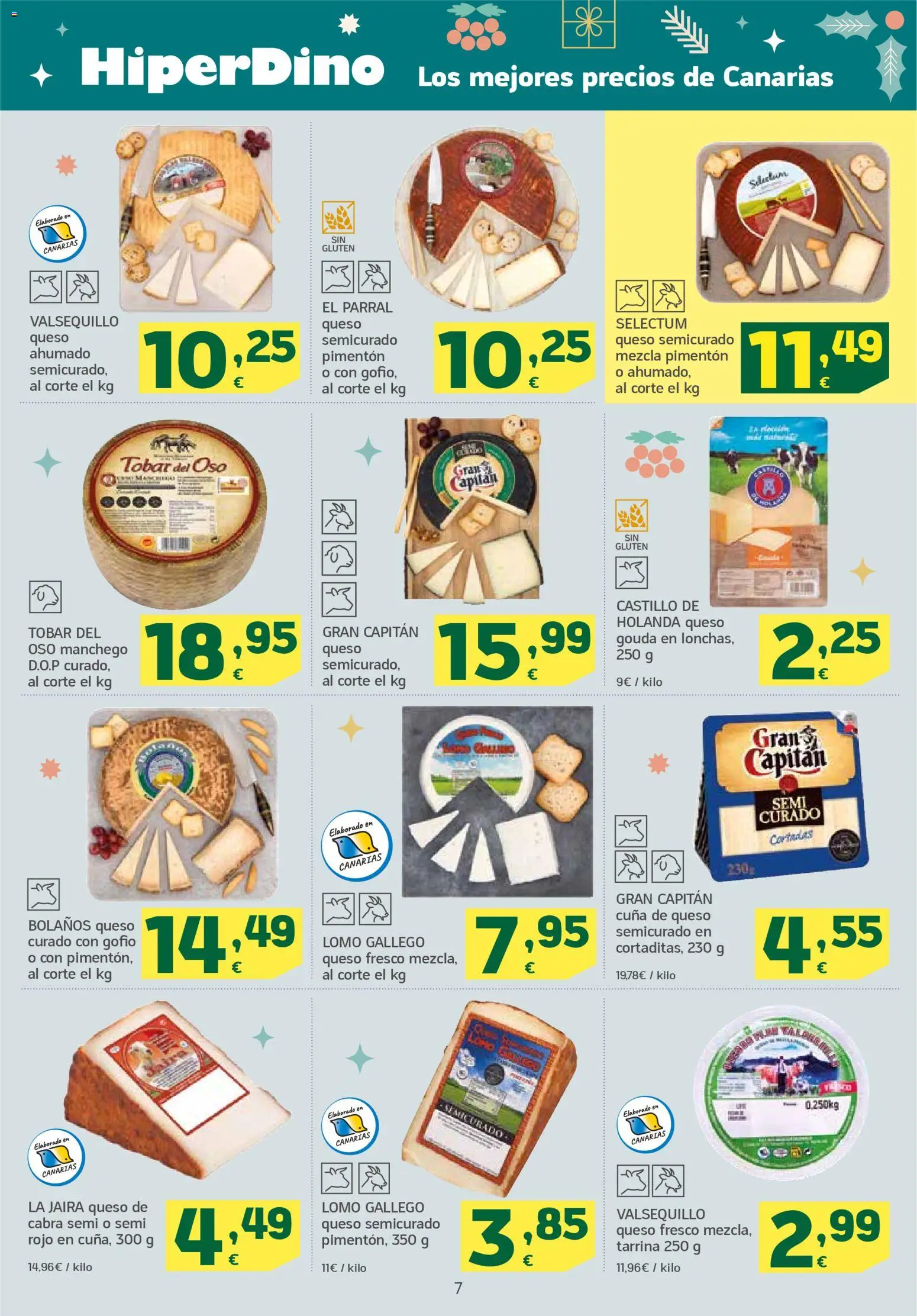 HiperDino folleto │ válido desde el 25.11.2025 | Página: 7 | Productos: Queso, Queso fresco, Queso Gouda, Cuna
