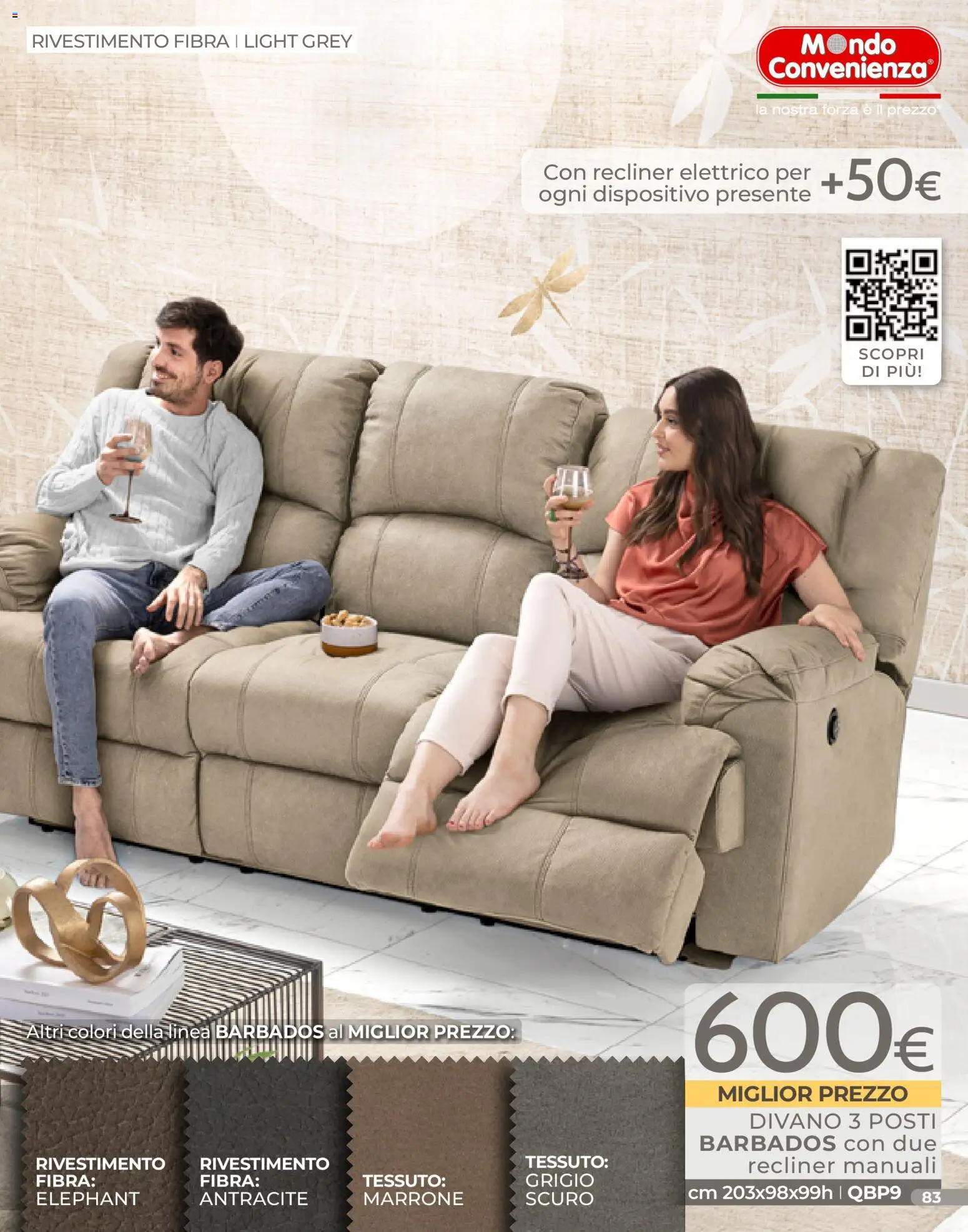 Volantino Mondo Convenienza del 04.01.2026 | Pagina: 83 | Prodotti: Divano