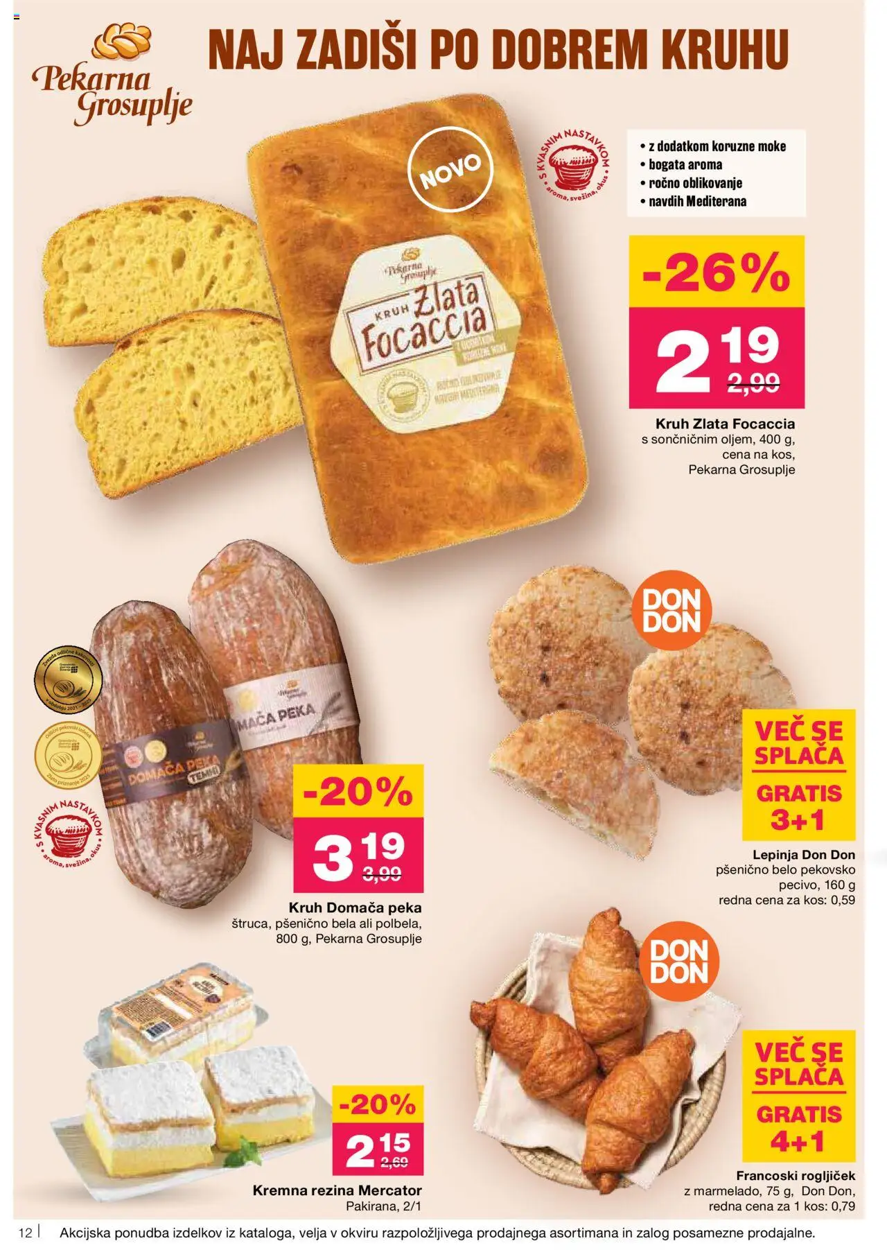 Mercator katalog │ velja od 14.08.2025 | Stran: 12 | Izdelki: Lepinja, Pekarna, Kos, Kruh