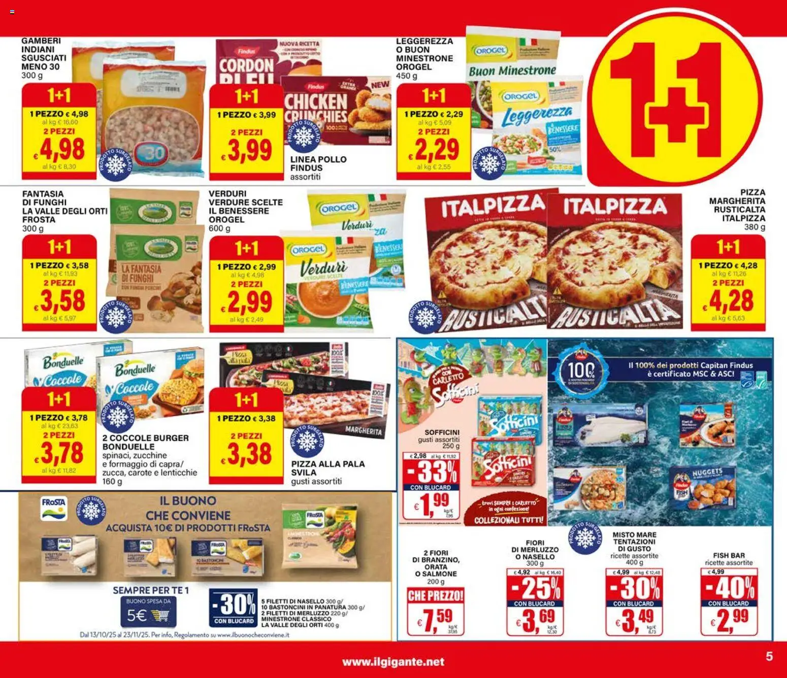 Volantino Il Gigante del 10.11.2025 | Pagina: 5 | Prodotti: Tè, Merluzzo, Gamberi, Verdure