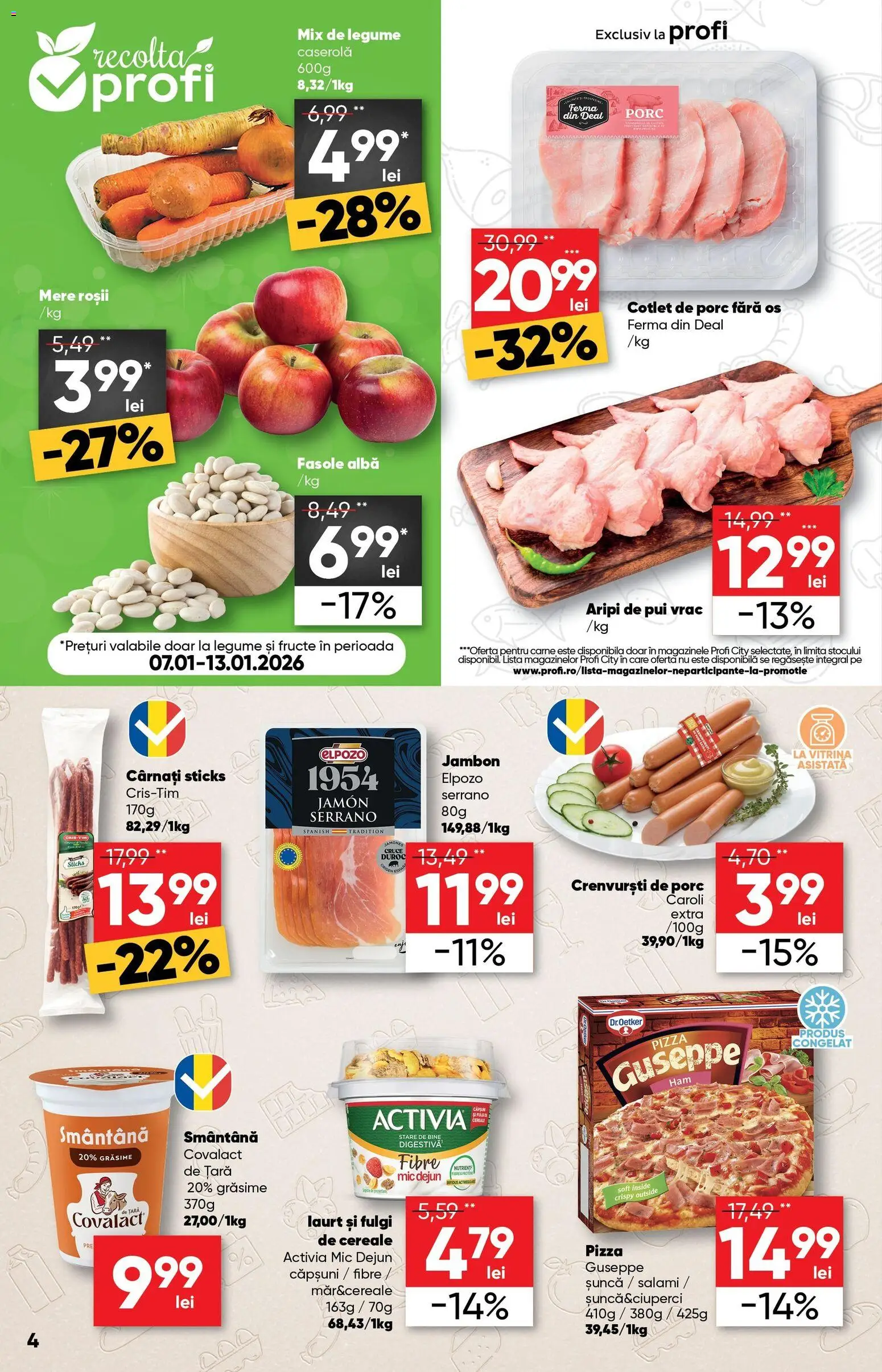 Noul catalog Profi – valabil de la 07.01.2026 | Pagină: 4 | Produse: Lait de coco, Căpșuni, Smântână, Cârnați