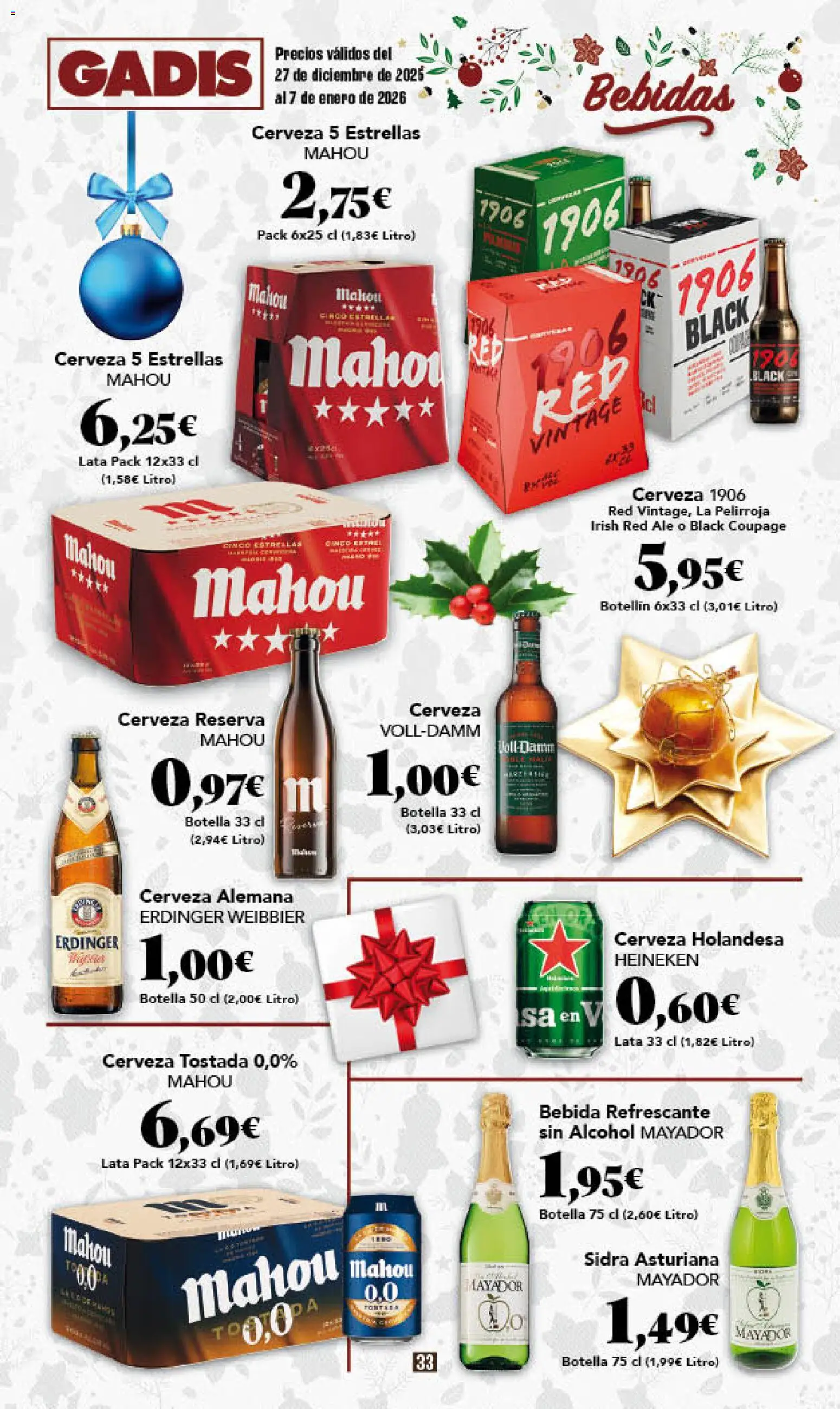 Gadis - folleto │ válido desde el 27.12.2025 | Página: 33 | Productos: Cerveza, Σπανάκι
