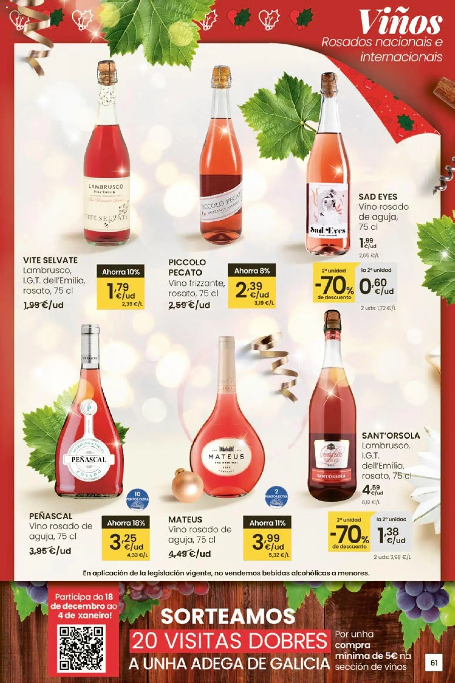 Eroski - Navidad  │ válido desde el 18.12.2025 | Página: 61 | Productos: Vino rosado, Vino
