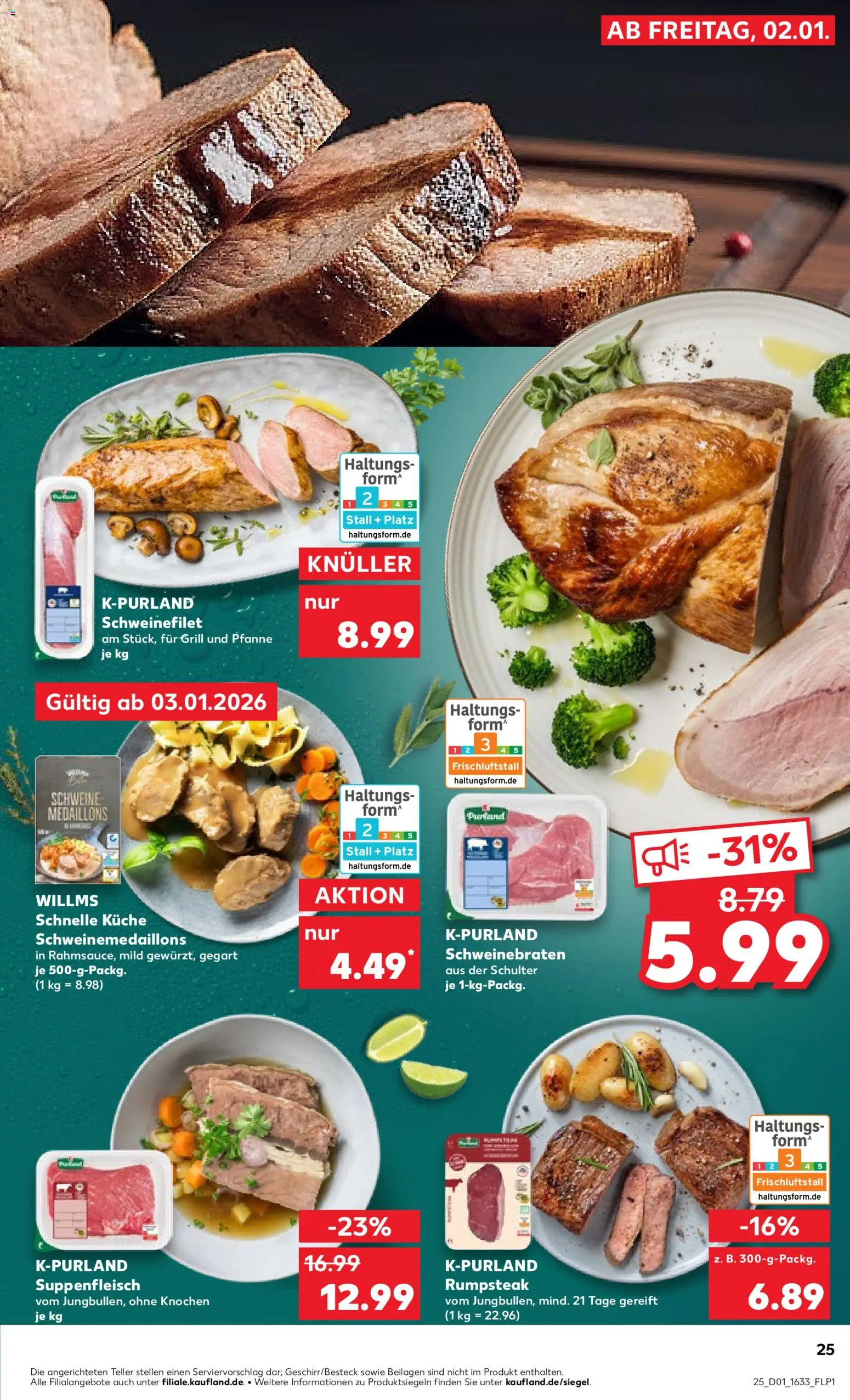 Kaufland prospekt Speyer	 – gültig ab 02.01.2026 | Seite: 25 | Produkte: Rumpsteak, Grill, Küche, Schweinefilet