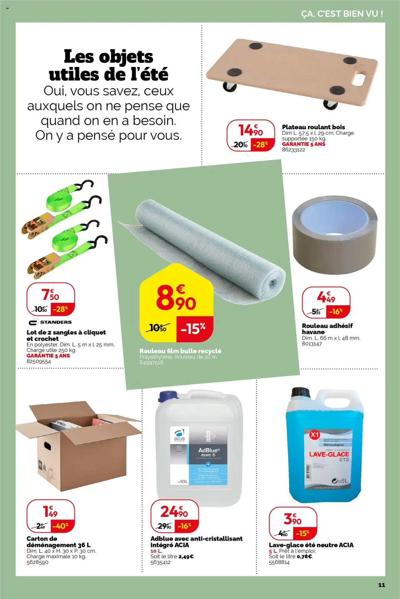  | Page: 11 | Produits: Plateau, AdBlue, Rouleau