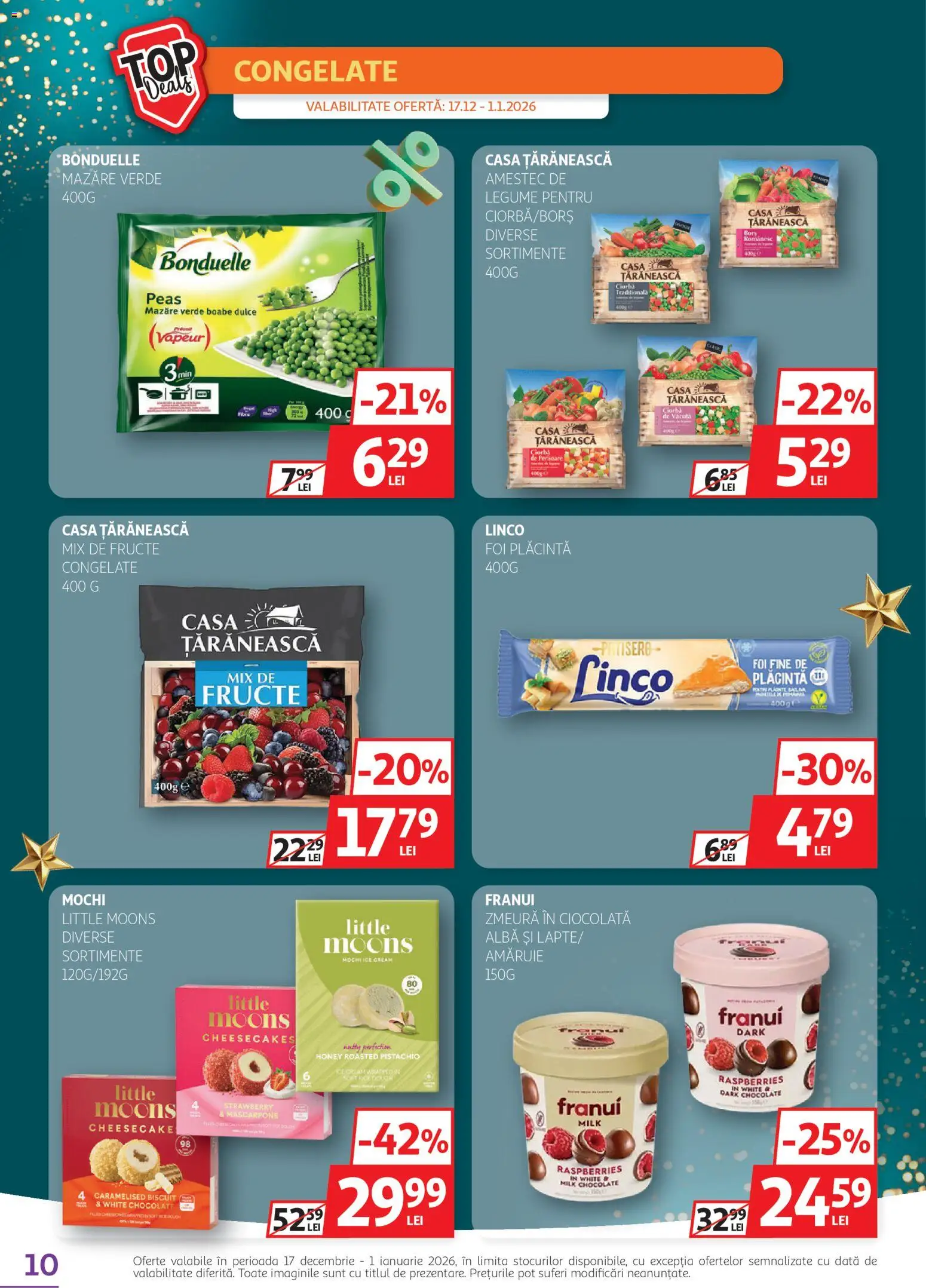 Noul catalog Auchan – valabil de la 17.12.2025 | Pagină: 10 | Produse: Mazăre, Borș, Ciocolată, Fructe