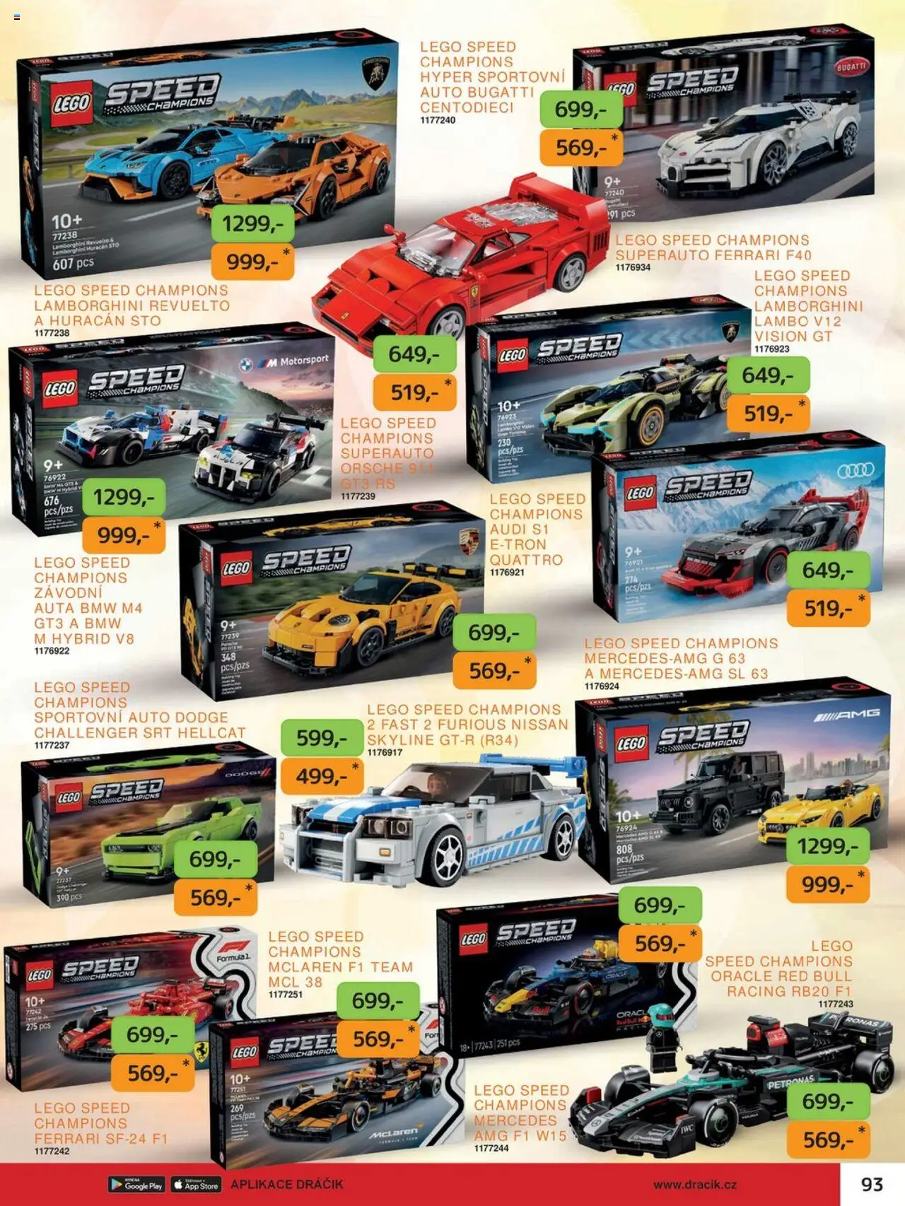 Dráčik leták od 03.10.2025 | Strana: 93 | Produkty: LEGO, Bugatti, Red Bull