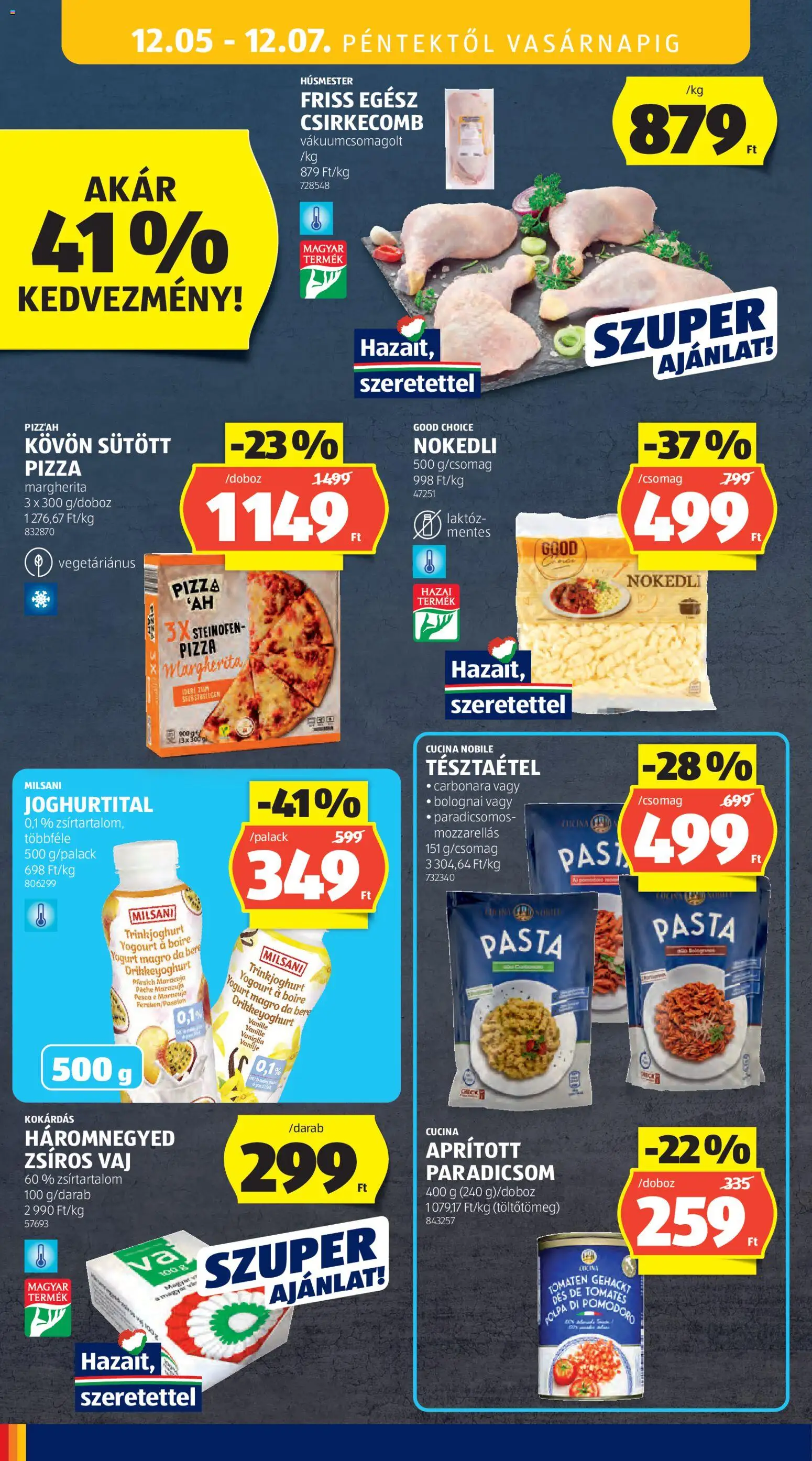 Aldi akciós ujság - amely érvényes a következő dátumtól: 04.12.2025 | Oldal: 36 | Termékek: Vaj, Pizza, Paradicsom, Csirkecomb