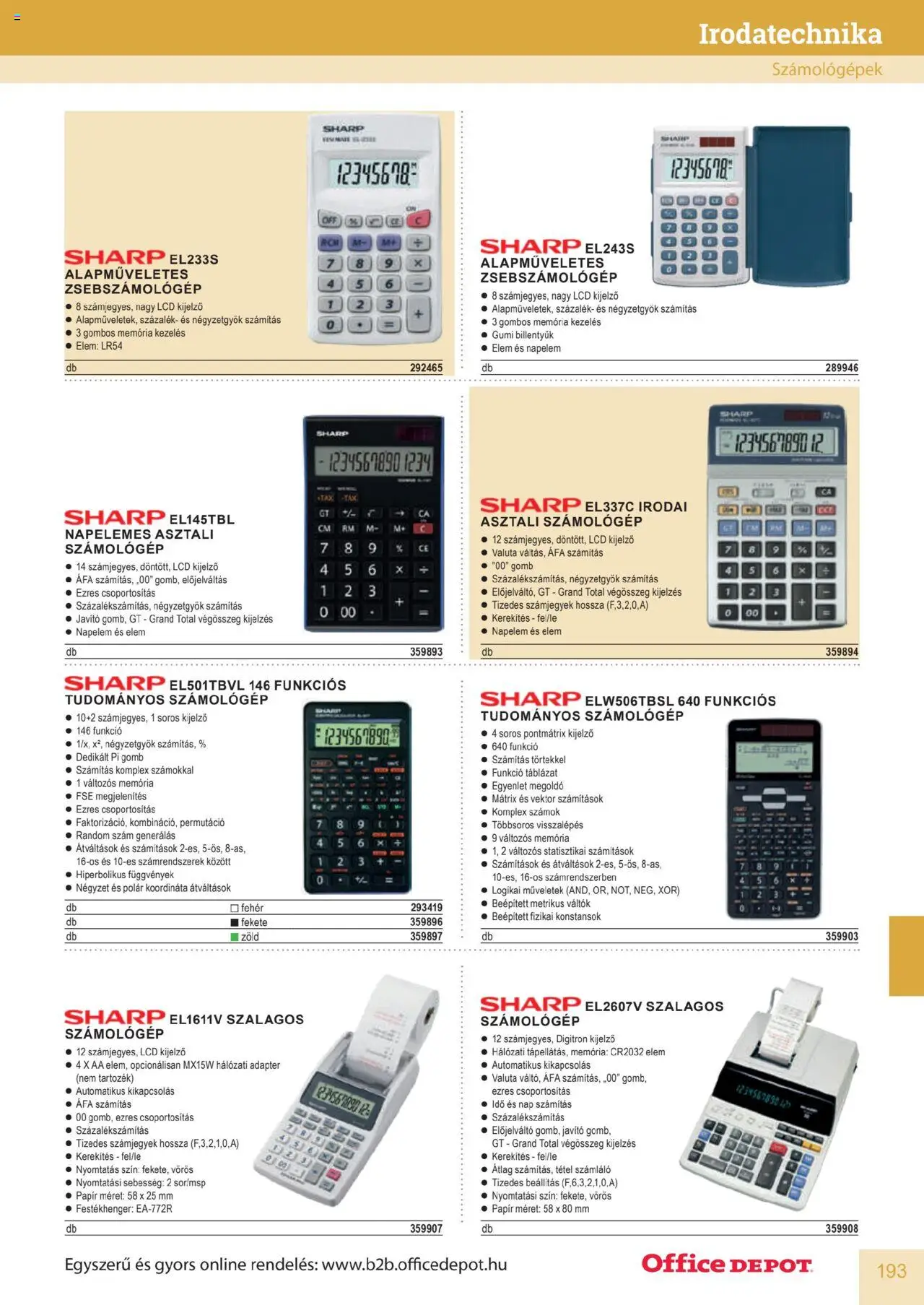 Office Depot akciós ujság - amely érvényes a következő dátumtól: 10.04.2025 | Oldal: 193 | Termékek: Adapter, Számológép