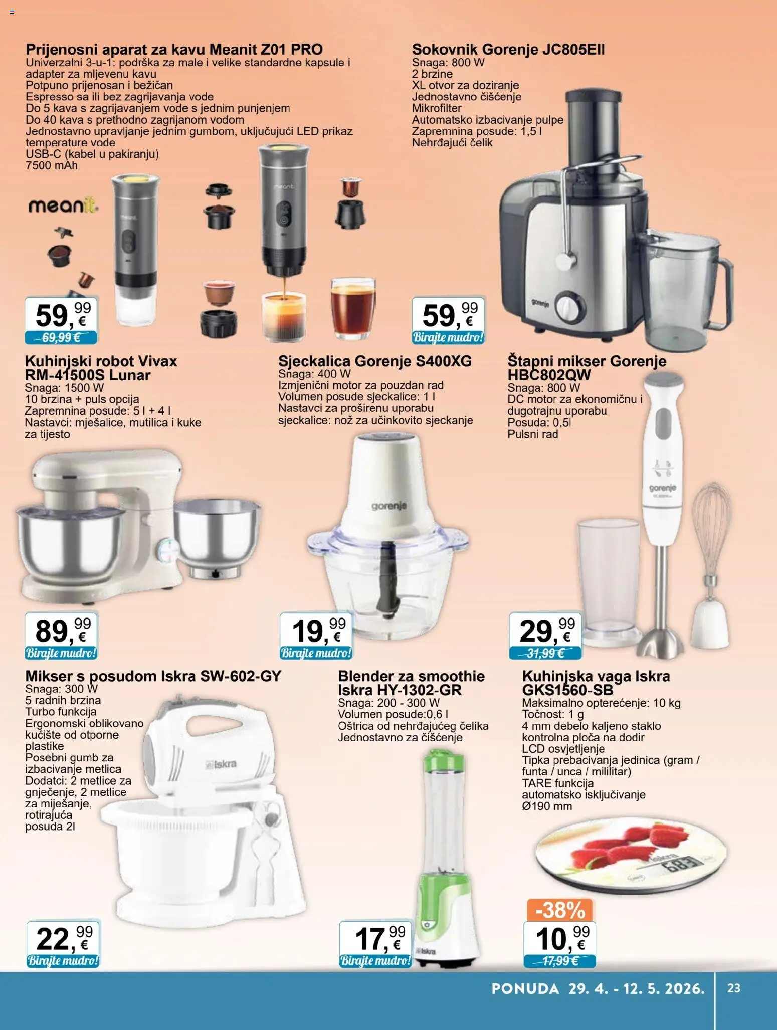 KTC katalog | vrijedi od 29.04.2026 | Stranica: 20 | Proizvodi: Mikser, Robot, Adapter, Vaga