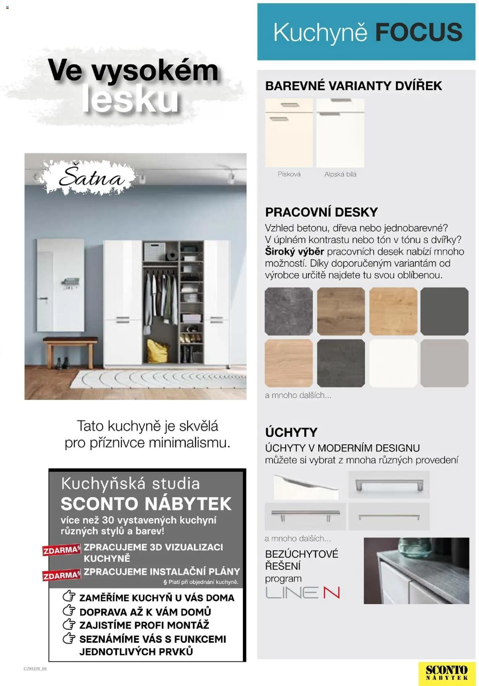 Sconto nábytek katalog - Kuchyně na míru od 06.01.2026 | Strana: 89 | Produkty: Nábytek, Desky, Kuchyně