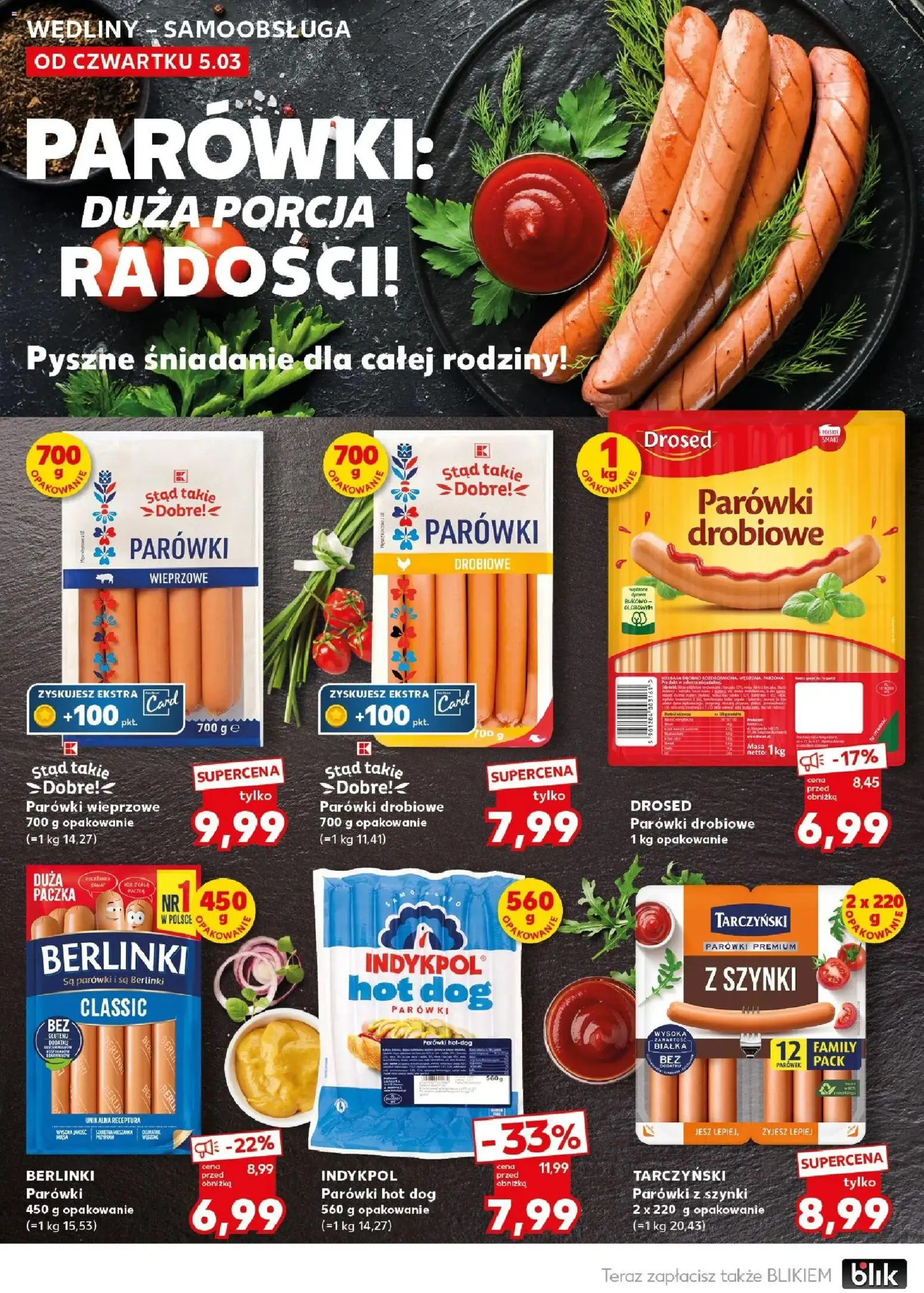 Kaufland gazetka - Mocny start od 09.03.2026 | Strona: 20 | Produkty: Parówki z szynki, Parówki wieprzowe, Parówki, Wędliny