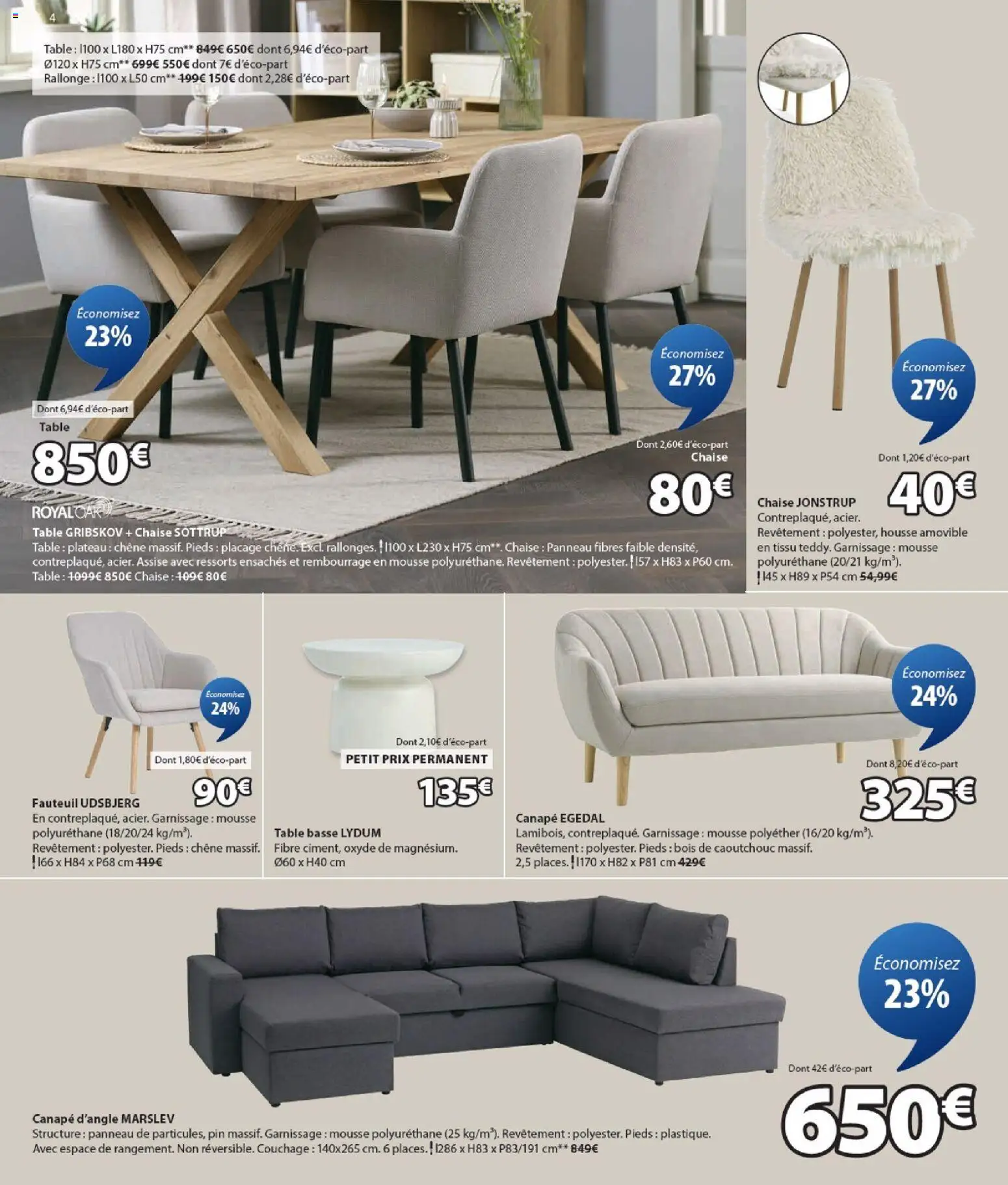 {H1} | Page: 4 | Produits: Plateau, Table basse, Table, Chaise