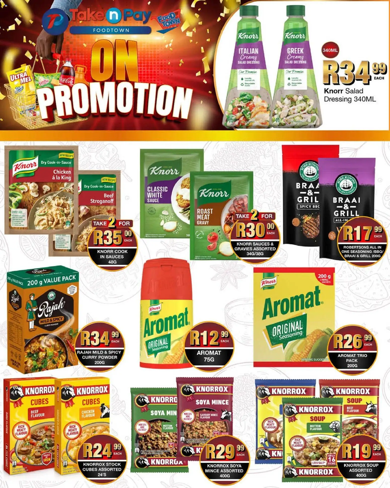 New Take n Pay catalogue – valid from 27.04.2026 | Page: 11 | Products: Powder, Stock, Salad, Soya mince