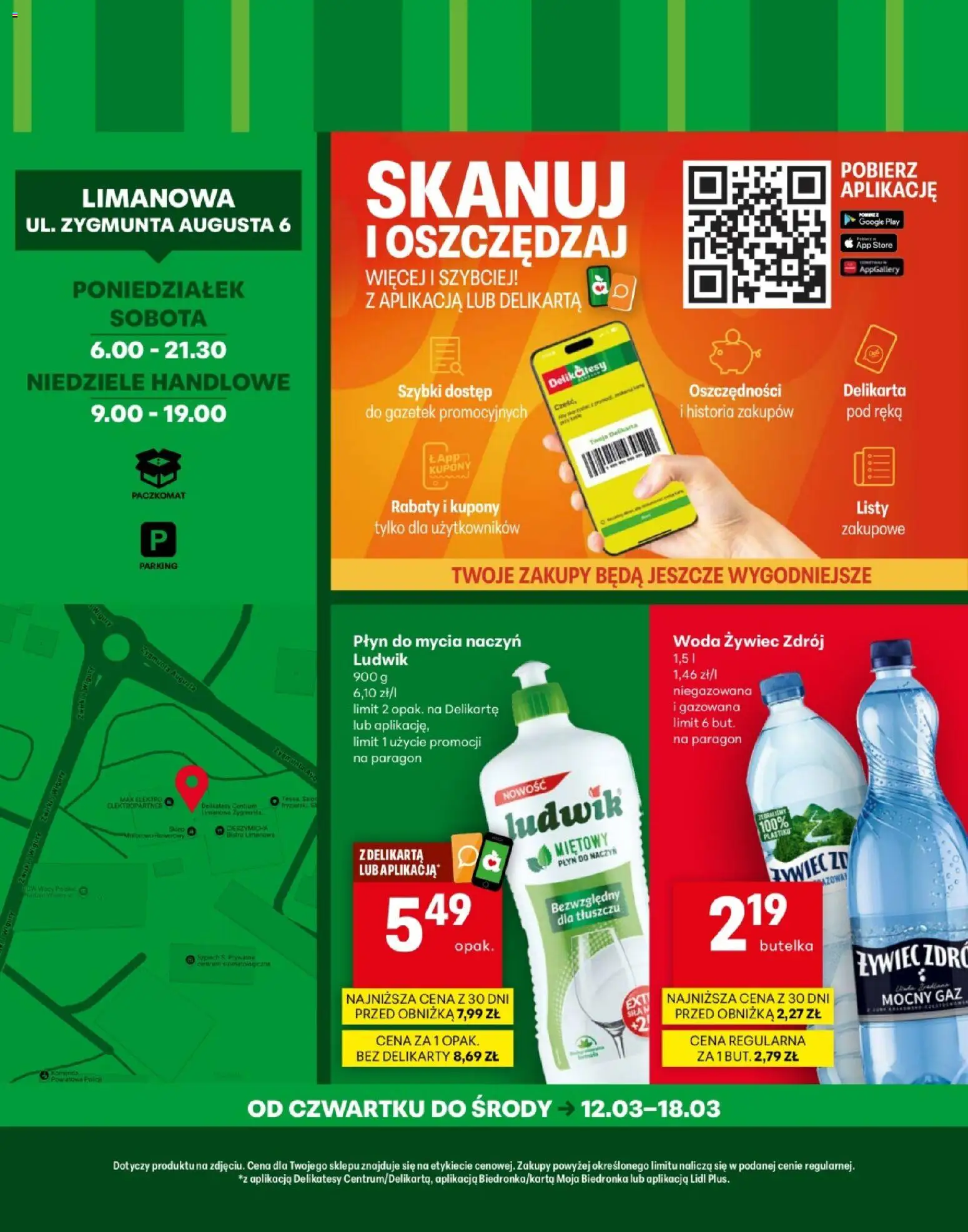 Delikatesy Centrum gazetka - Limanowa Otwarcie od 12.03.2026 | Strona: 4 | Produkty: Woda żywiec, Delikatesy, Woda, Płyn do mycia naczyń