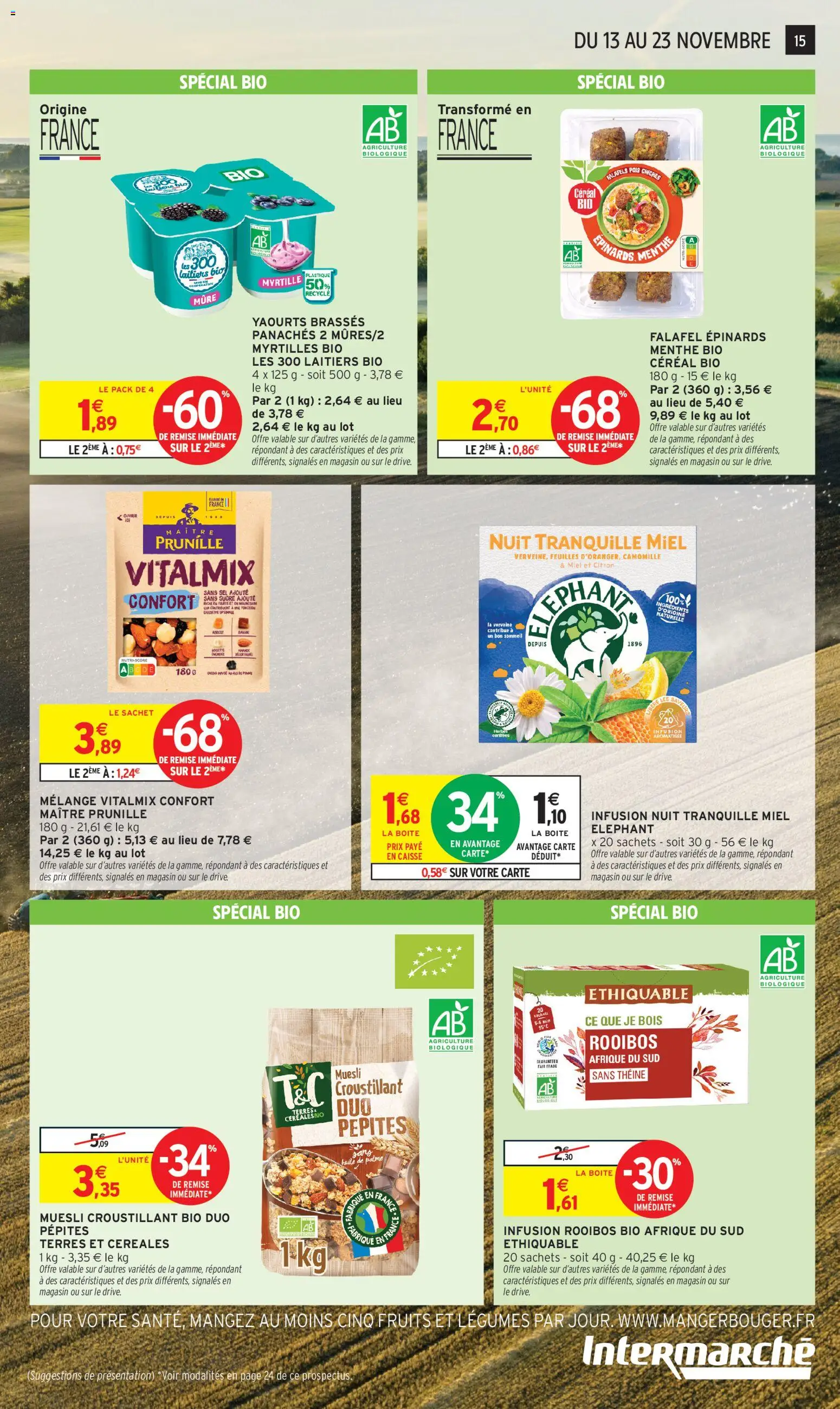 {H1} | Page: 15 | Produits: Sucre, Myrtilles, Infusion, Pois chiches