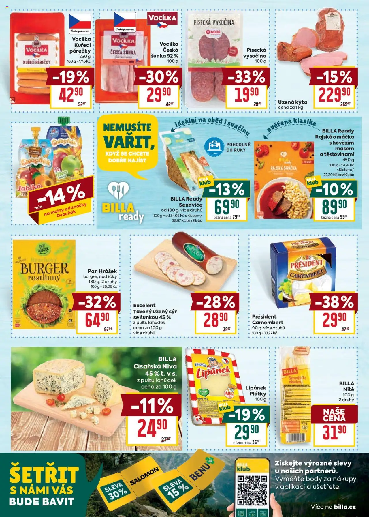 Billa Velký leták od 10.09.2025 | Strana: 16 | Produkty: Šunka, Uzená kýta, Hrášek, Body