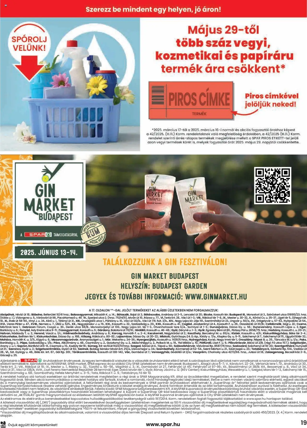 Spar Market akciós ujság - amely érvényes a következő dátumtól: 29.05.2025 | Oldal: 19 | Termékek: Szőlő, Kapu, Gin
