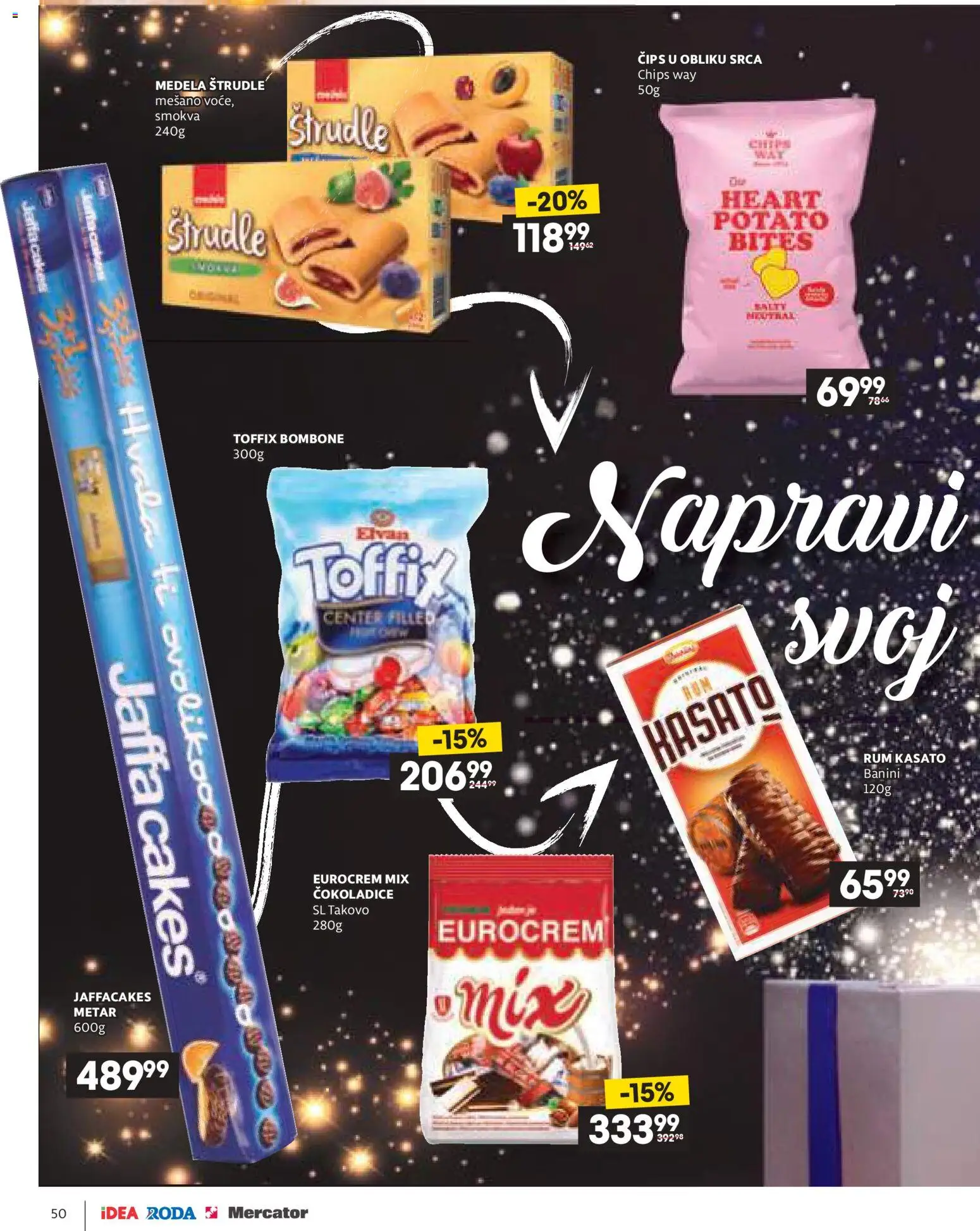 Idea katalog - važi od 11.12.2025 | Strana: 50 | Proizvode: Bombone, Čips, Eurocrem