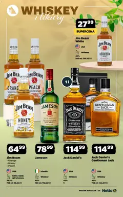 Pogląd oferty "Netto gazetka - Alkohole mocne" - ważna od 30.03.2026 | Strona: 25 | Produkty: Jameson, Gentleman Jack, Bourbon, Jim Beam