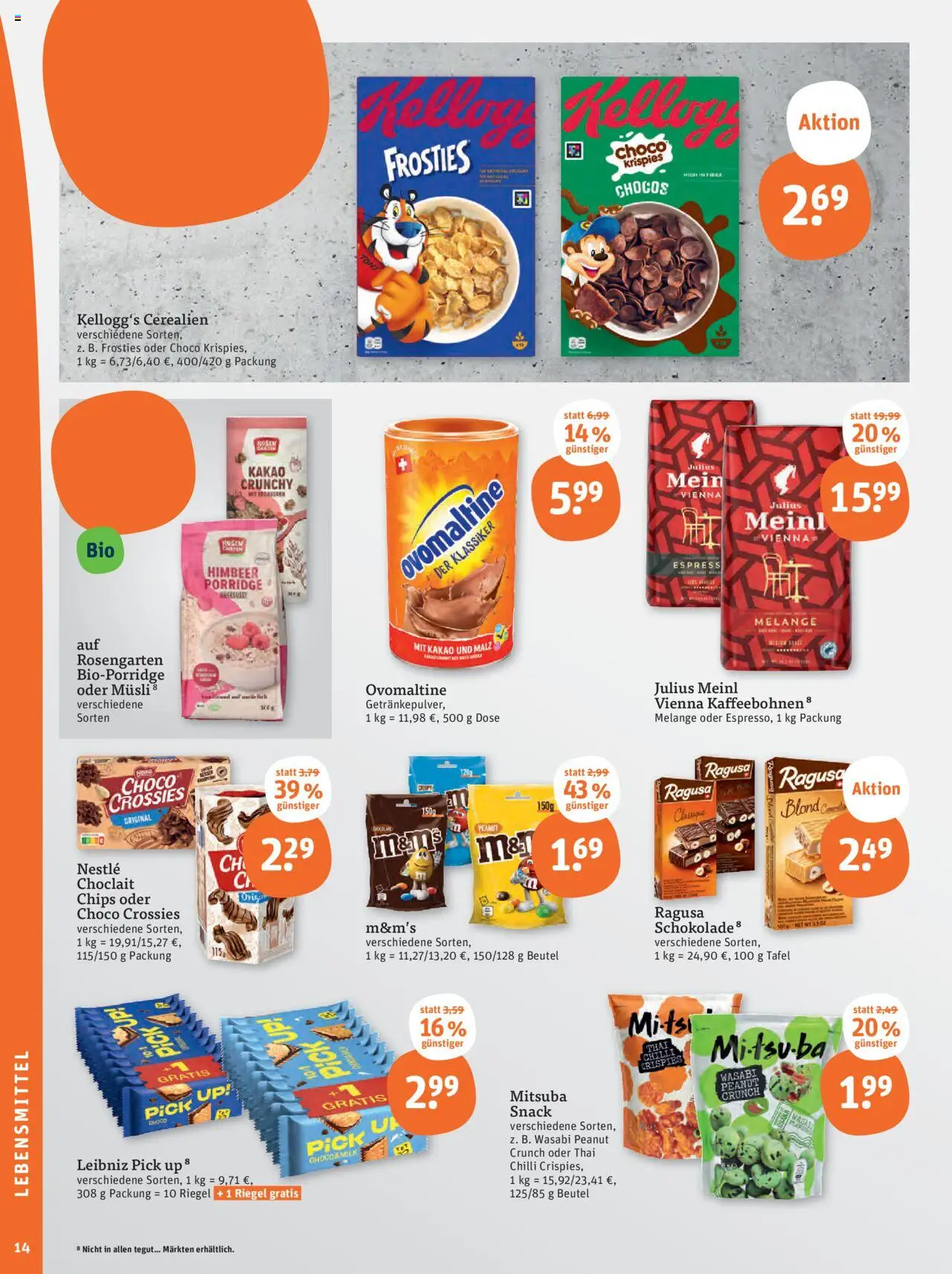 Tegut Prospekt – gültig ab 06.10.2025 | Seite: 16 | Produkte: Musli, Ovomaltine, Kellogg's, Chips