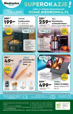 Biedronka gazetka - Okazje tygodnia od 17.05.2025 | Strona: 46 | Produkty: Tablet, Szczoteczka soniczna, Wyciskarka wolnoobrotowa, Wyciskarka