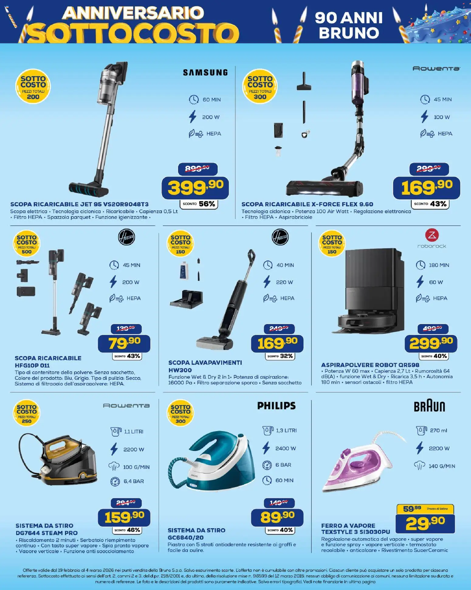 Volantino Euronics del 19.02.2026 | Pagina: 29 | Prodotti: Scopa elettrica, Anticalcare, Scopa, Contenitore