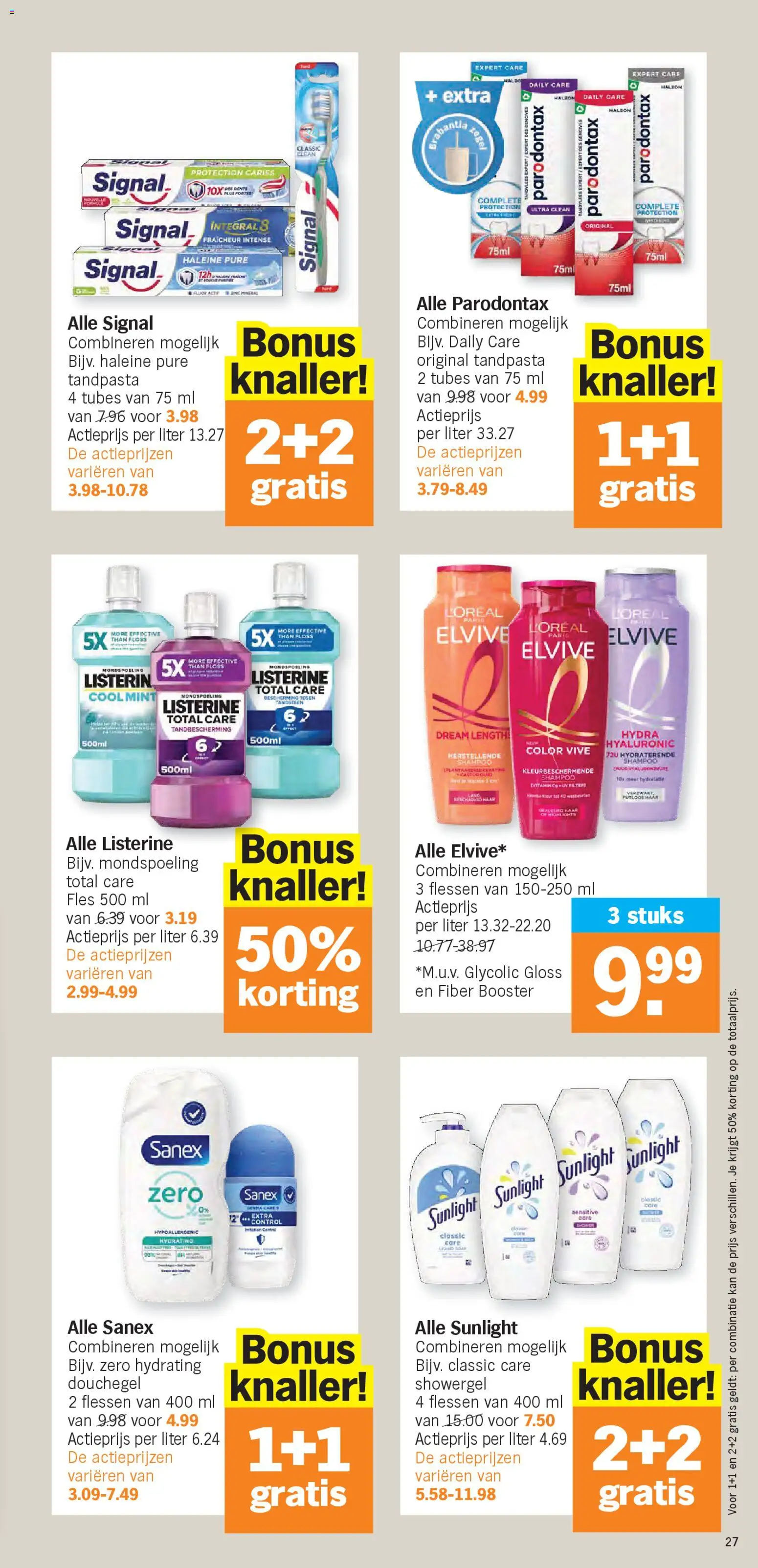 {H1} | Pagina: 27 | Producten: Fles, Douchegel, Tandpasta, Kan