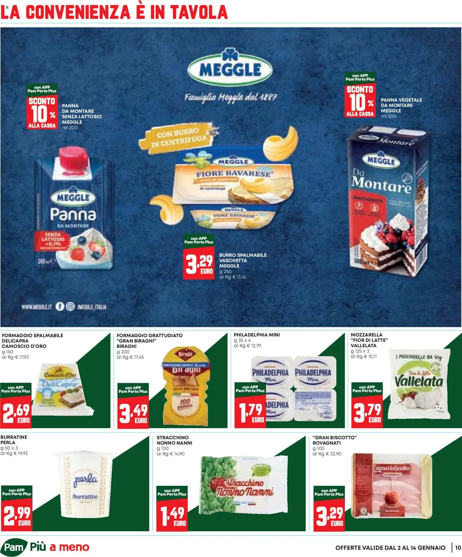 Volantino Panorama del 02.01.2026 | Pagina: 10 | Prodotti: Panna, Formaggio, Burro, Stracchino