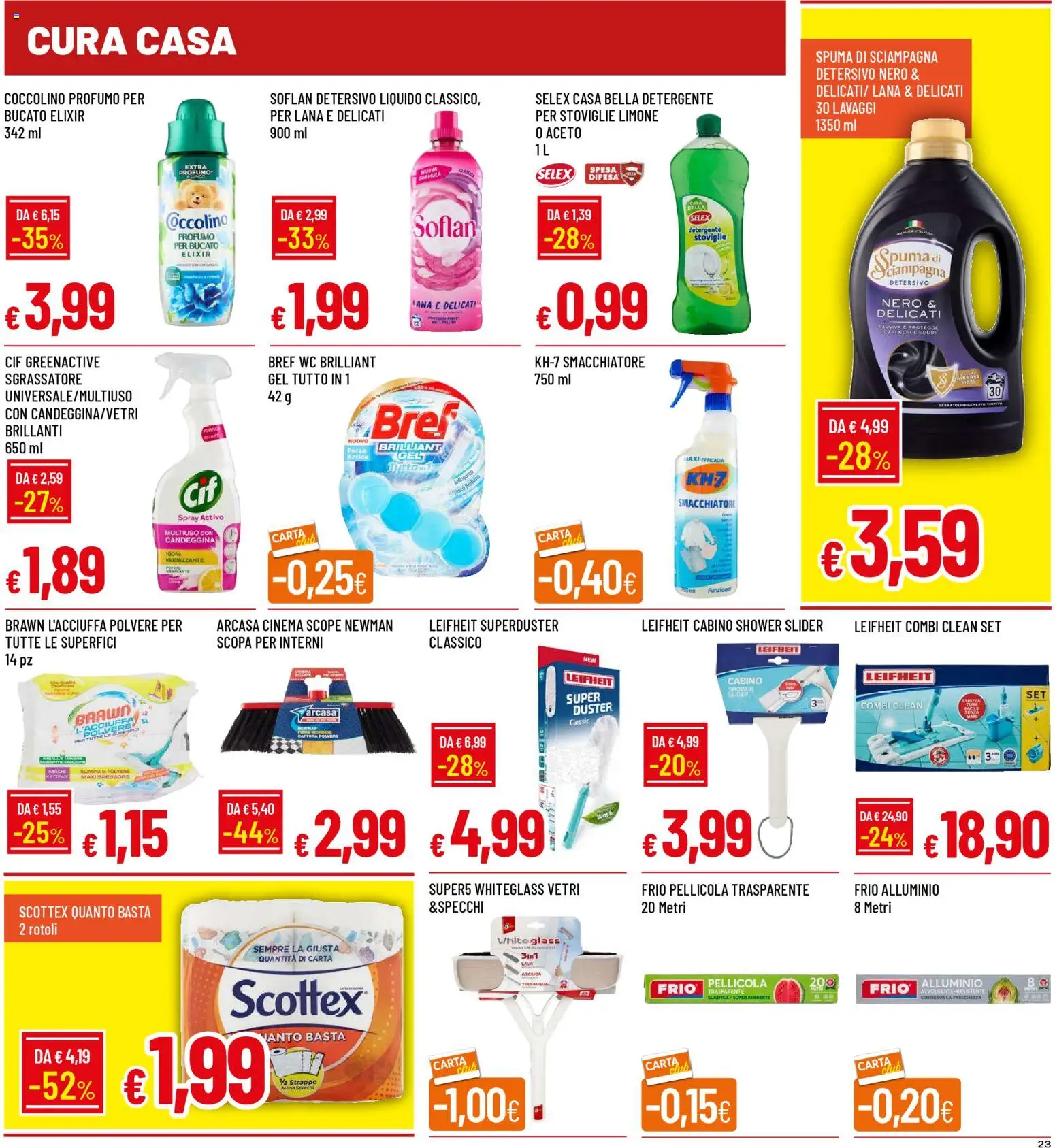 Volantino Famila del 12.03.2026 | Pagina: 23 | Prodotti: Smacchiatore, Detergente, Sgrassatore, Pellicola