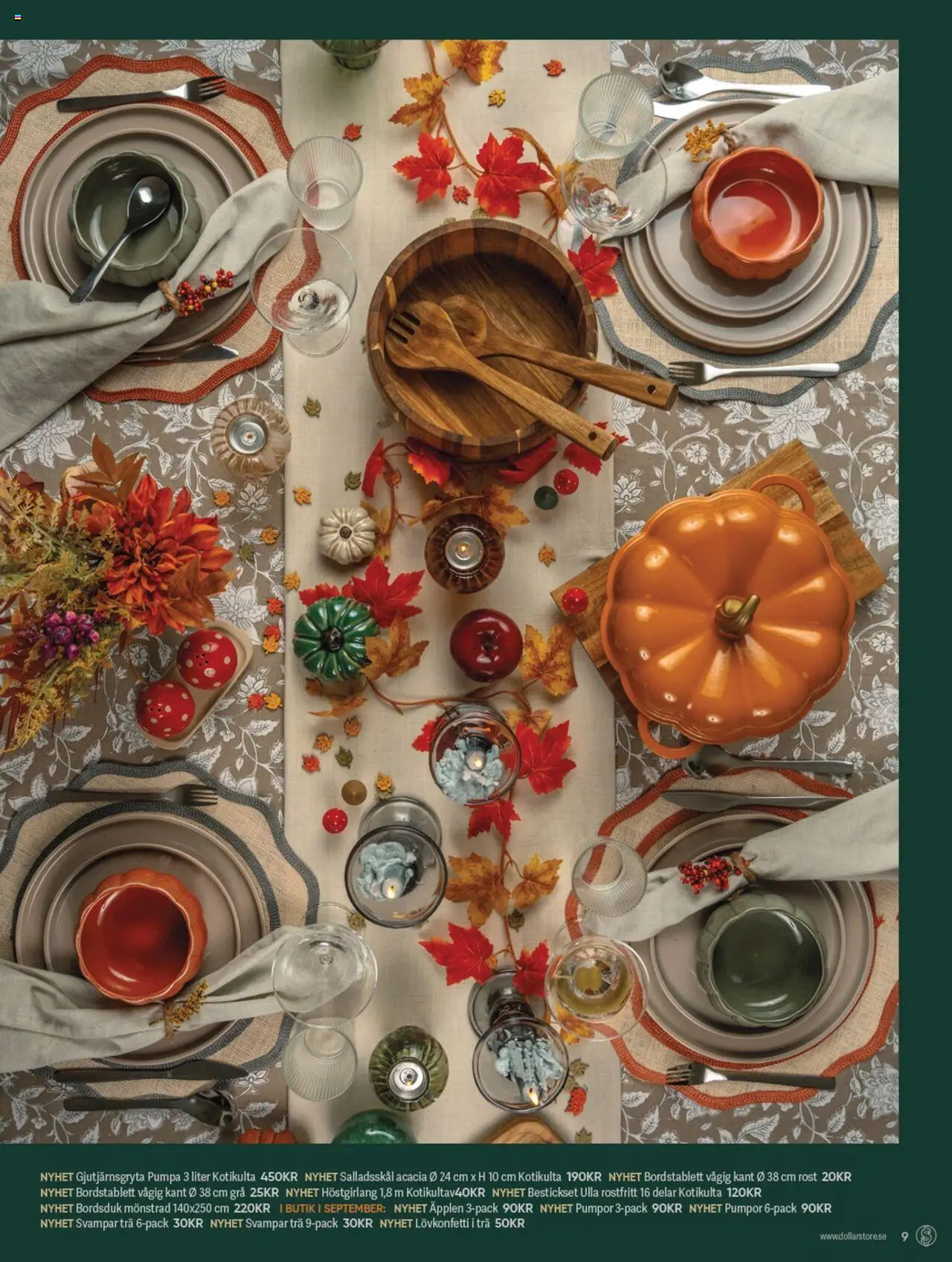 Dollar Store reklamblad aktuell från 03.09.2025 | Sida: 9 | Produkter: Bordstablett, Äpplen, Pumpa