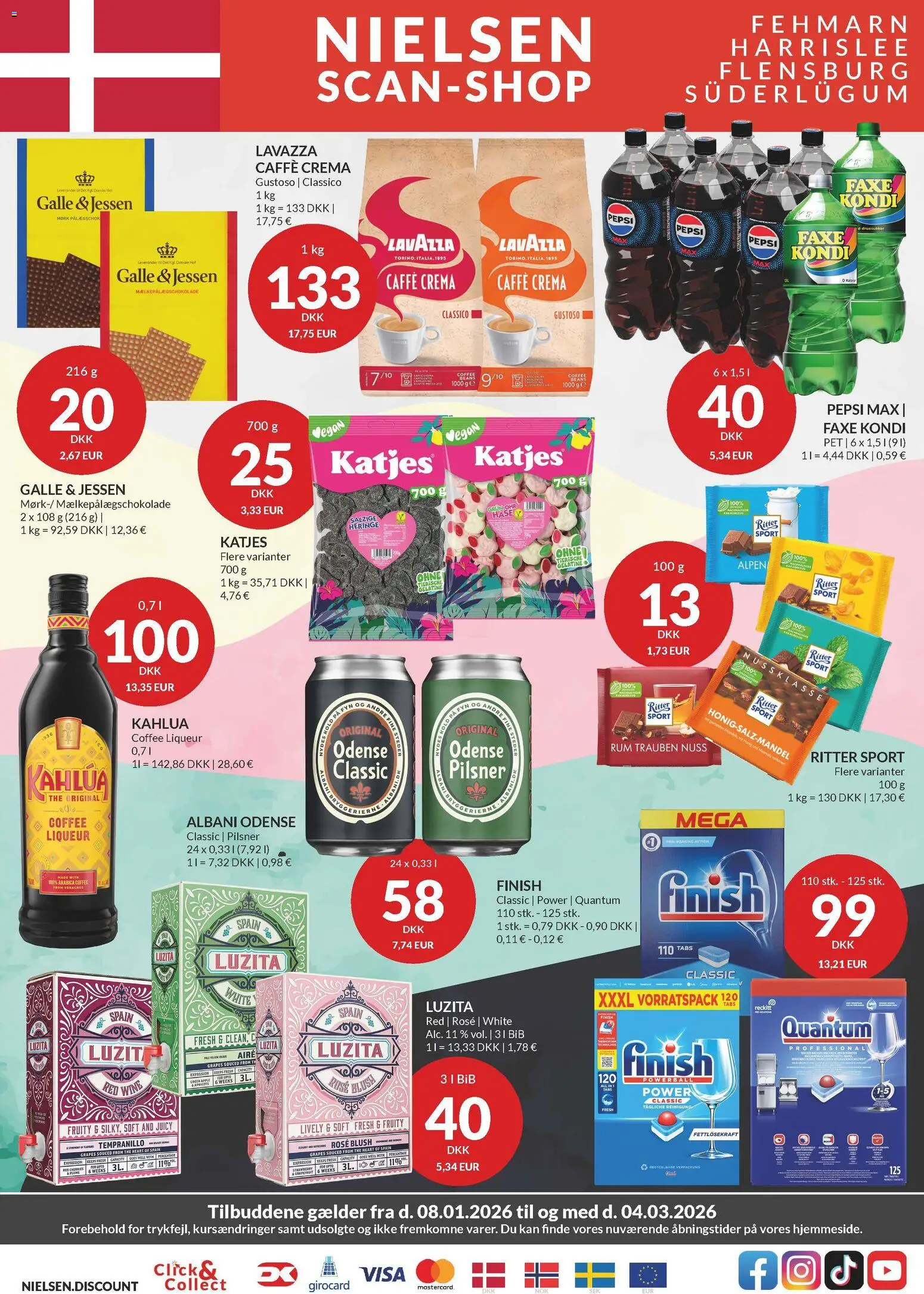 Nielsen Discount tilbudsavis – gyldig fra 08.01.2026 | Side: 1 | Produkter: Blush, Faxe Kondi, Pepsi, Pepsi Max